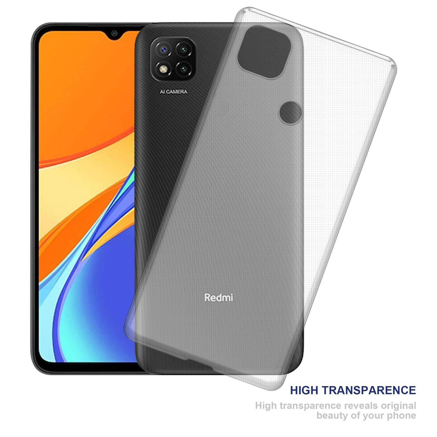 Cadorabo Hülle für Xiaomi Redmi 9C Schutz Hülle in natur Schutzhülle TPU Silikon Cover Etui Case