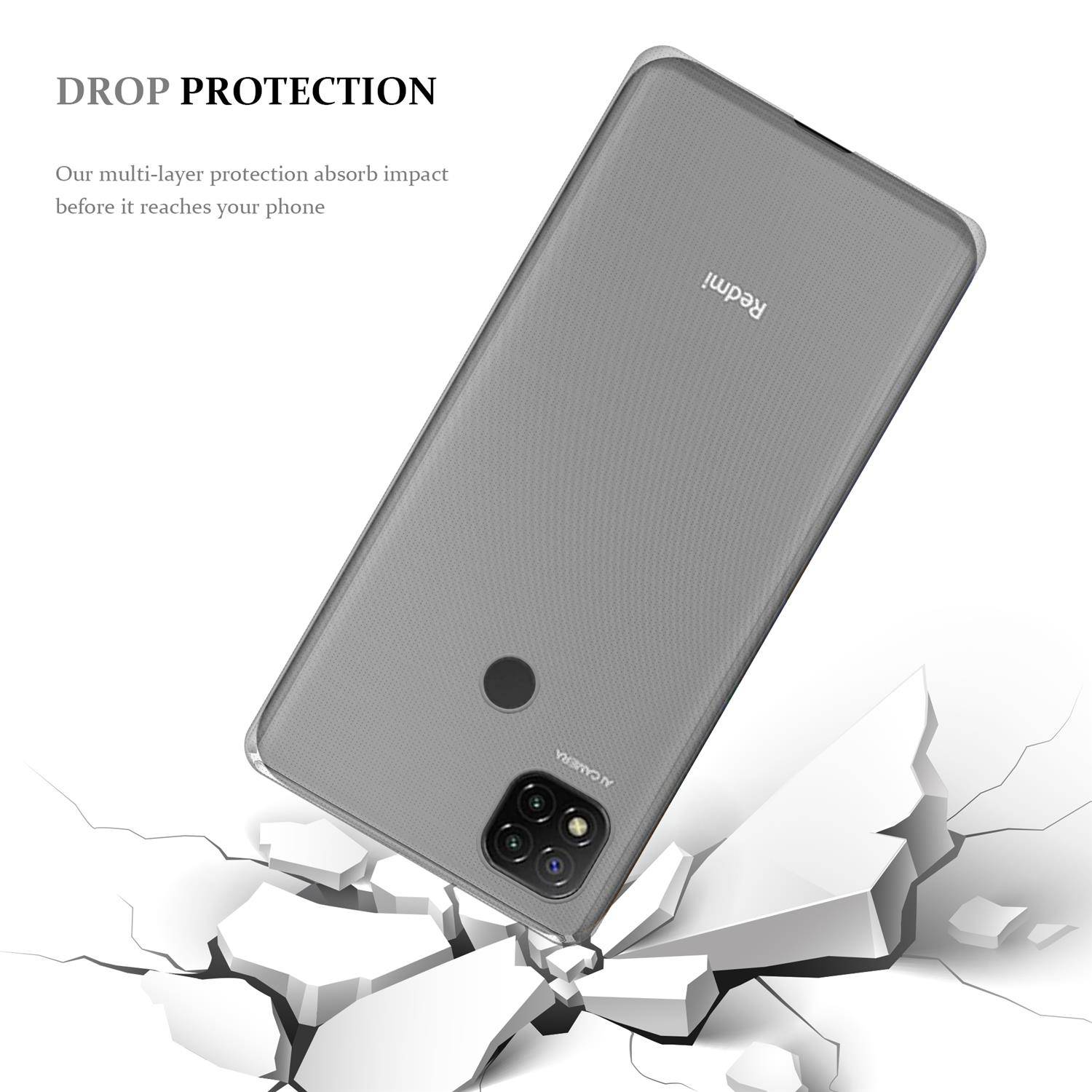 Cadorabo Hülle für Xiaomi Redmi 9C Schutz Hülle in natur Schutzhülle TPU Silikon Cover Etui Case