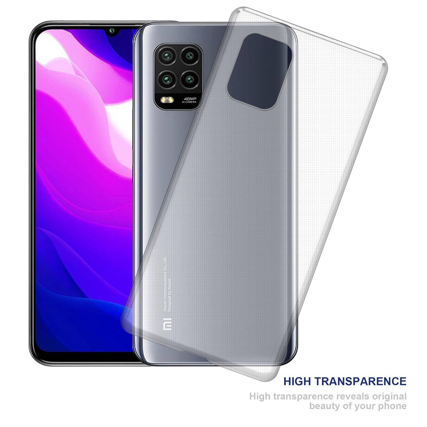 Cadorabo Hülle für Xiaomi Mi 10 Lite Schutz Hülle in natur Schutzhülle TPU Silikon Cover Etui Case