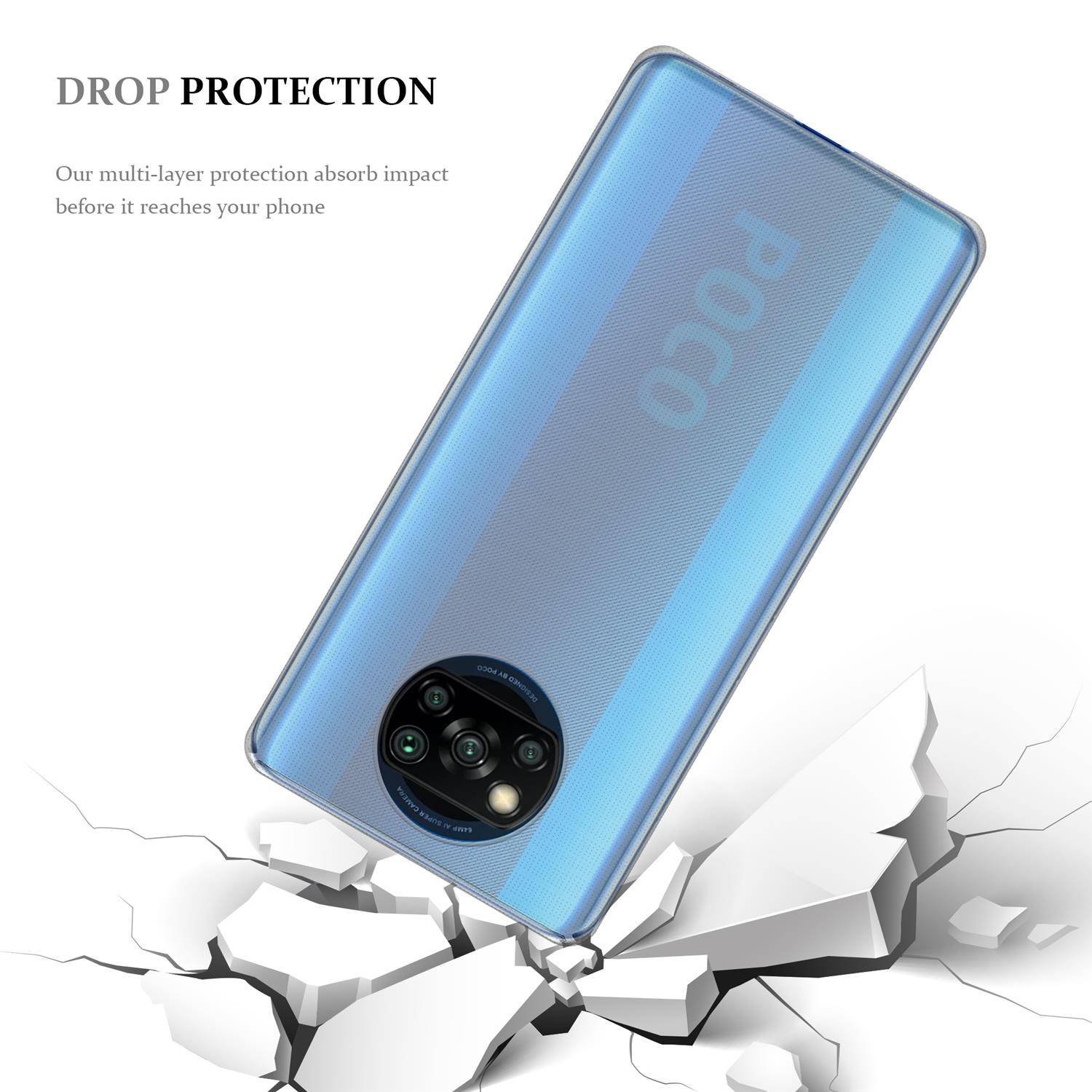 Cadorabo Hülle für Xiaomi Poco X3 NFC Schutz Hülle in natur Schutzhülle TPU Silikon Cover Etui Case