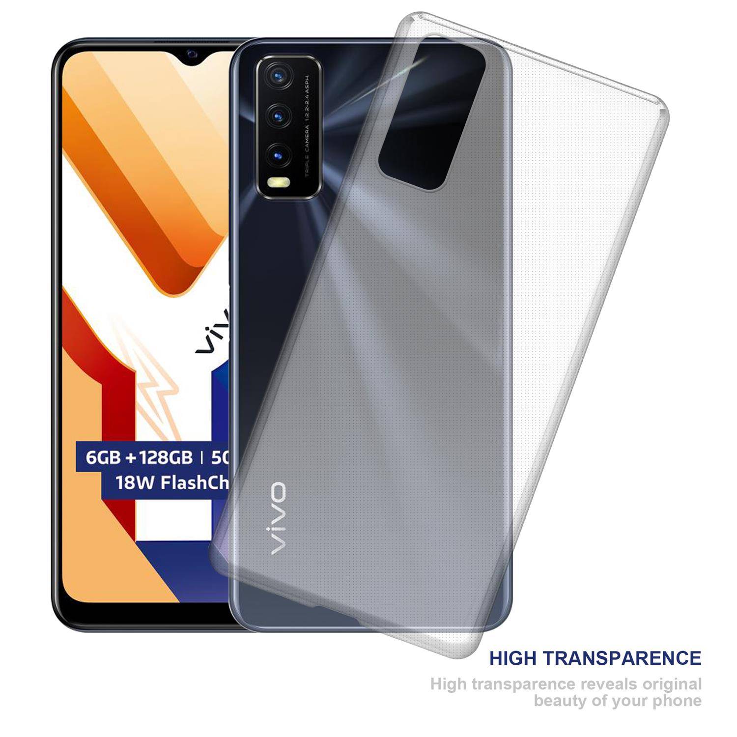 Cadorabo Hülle für Vivo Y20S Schutz Hülle in natur Schutzhülle TPU Silikon Cover Etui Case