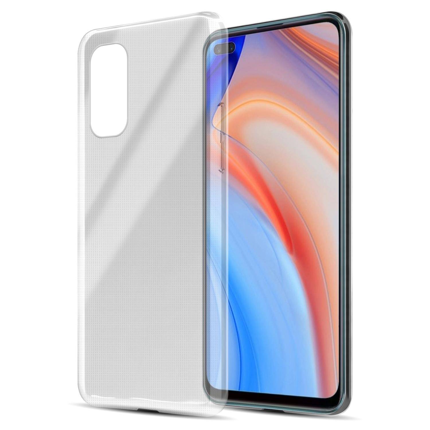 Cadorabo Hülle für Oppo Reno4 Schutz Hülle in natur Schutzhülle TPU Silikon Cover Etui Case