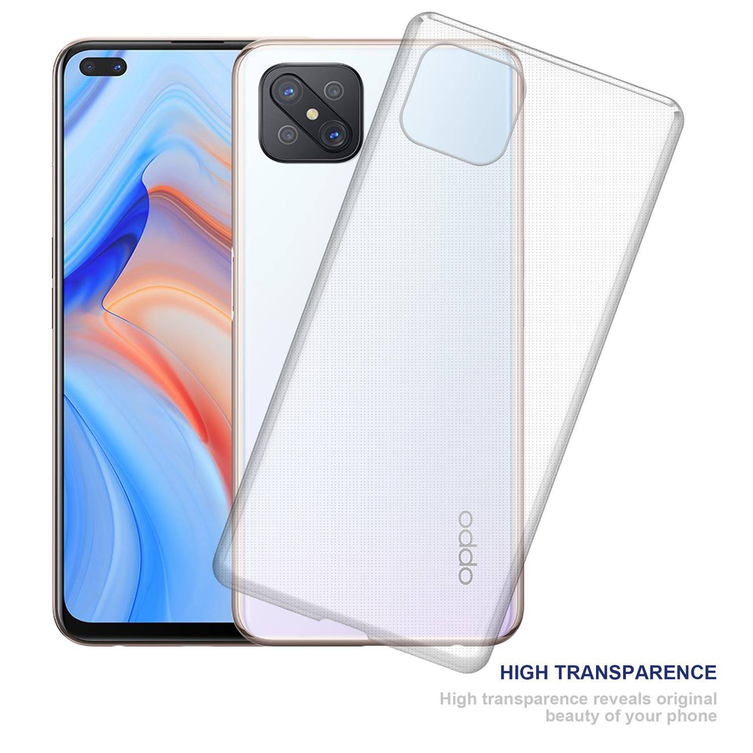 Cadorabo Hülle für Oppo Reno4 Z Schutz Hülle in natur Schutzhülle TPU Silikon Cover Etui Case