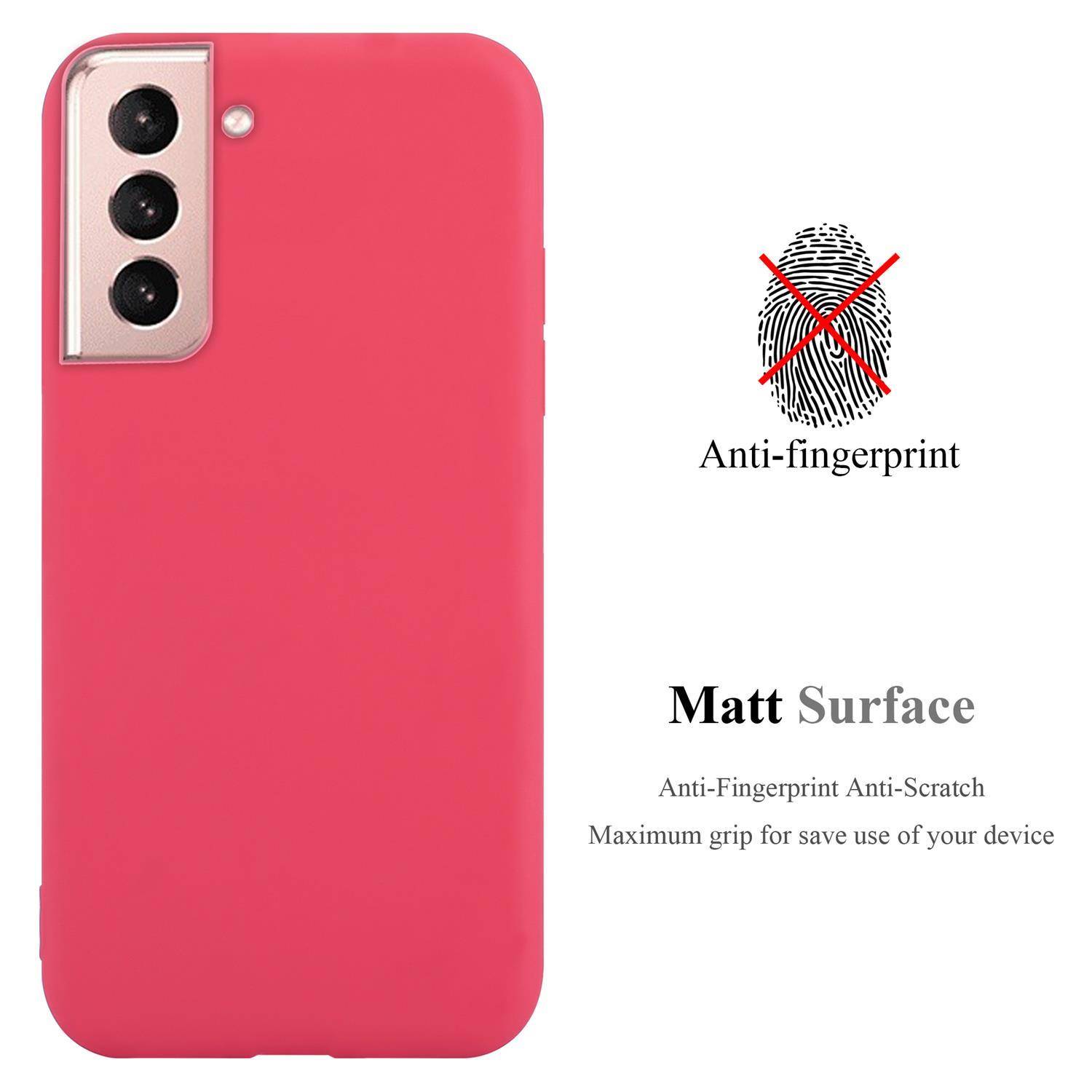 Cadorabo Hülle für Samsung Galaxy S21 5G Schutzhülle in Rot Handyhülle TPU Silikon Etui Case Cover
