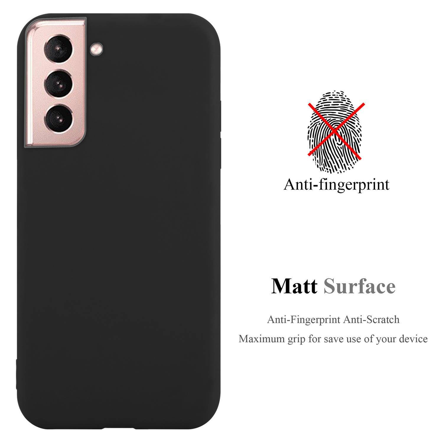 Cadorabo Hülle für Samsung Galaxy S21 5G Schutzhülle in Schwarz Handyhülle TPU Silikon Etui Case Cover