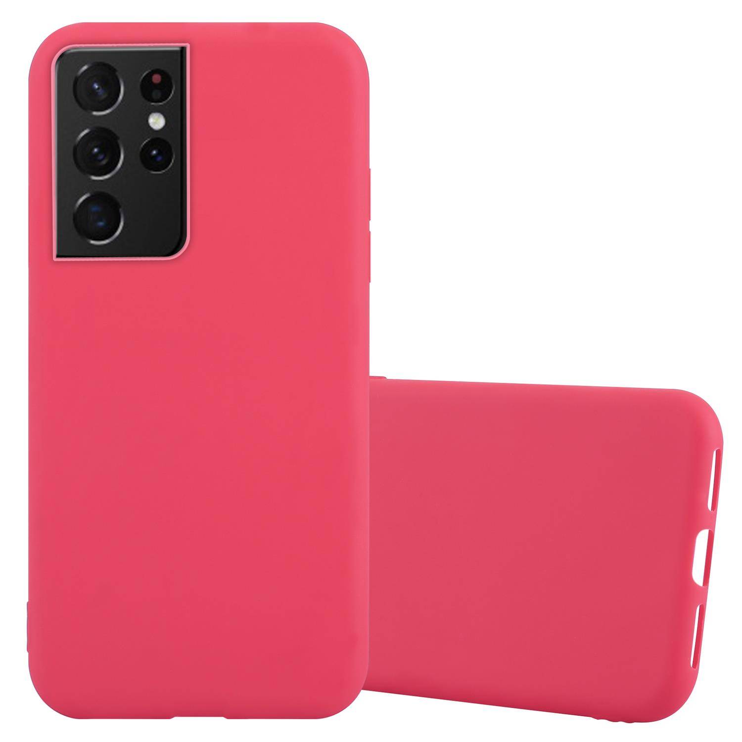 Cadorabo Hülle für Samsung Galaxy S21 ULTRA Schutzhülle in Rot Handyhülle TPU Silikon Etui Case Cover