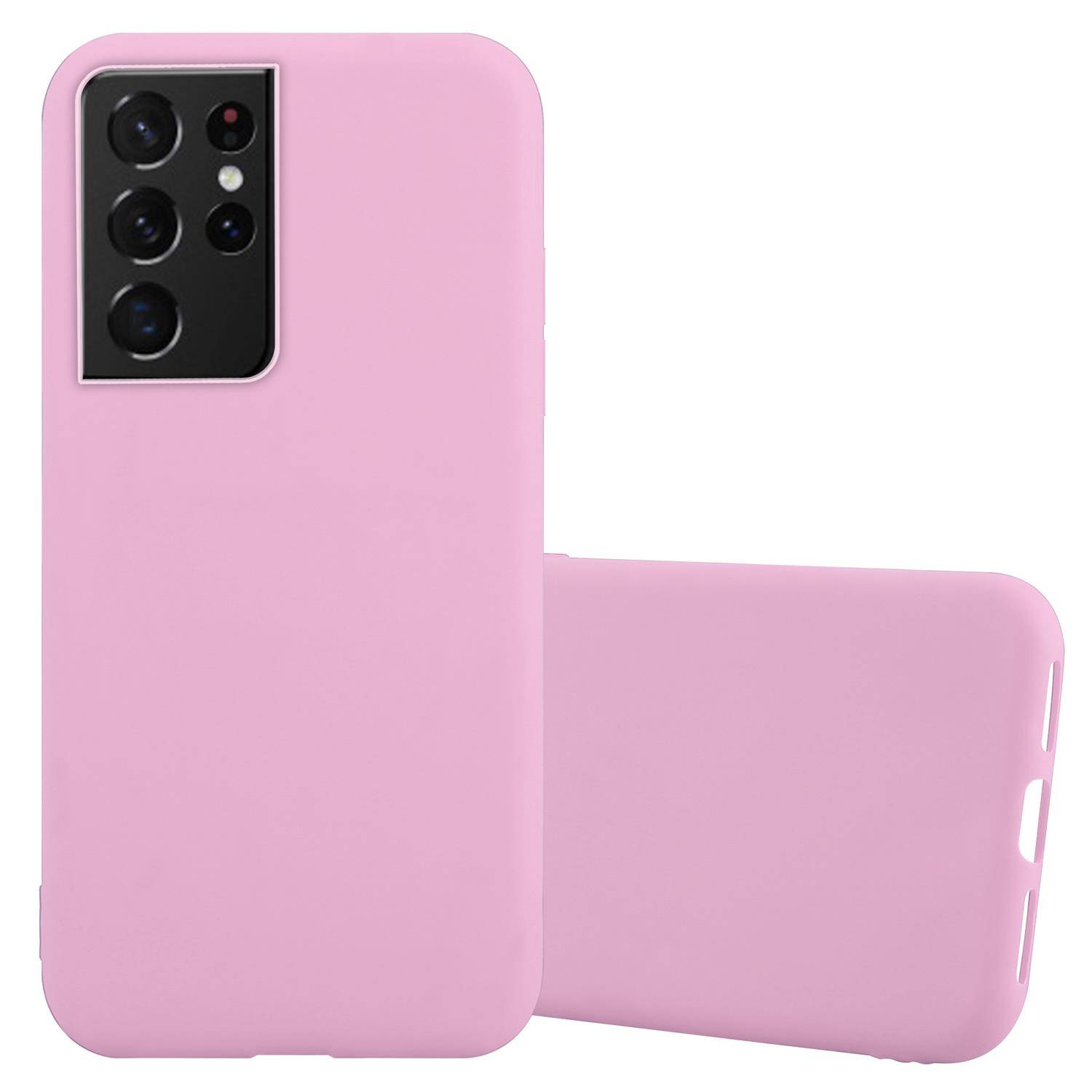 Cadorabo Hülle für Samsung Galaxy S21 ULTRA Schutzhülle in Rosa Handyhülle TPU Silikon Etui Case Cover