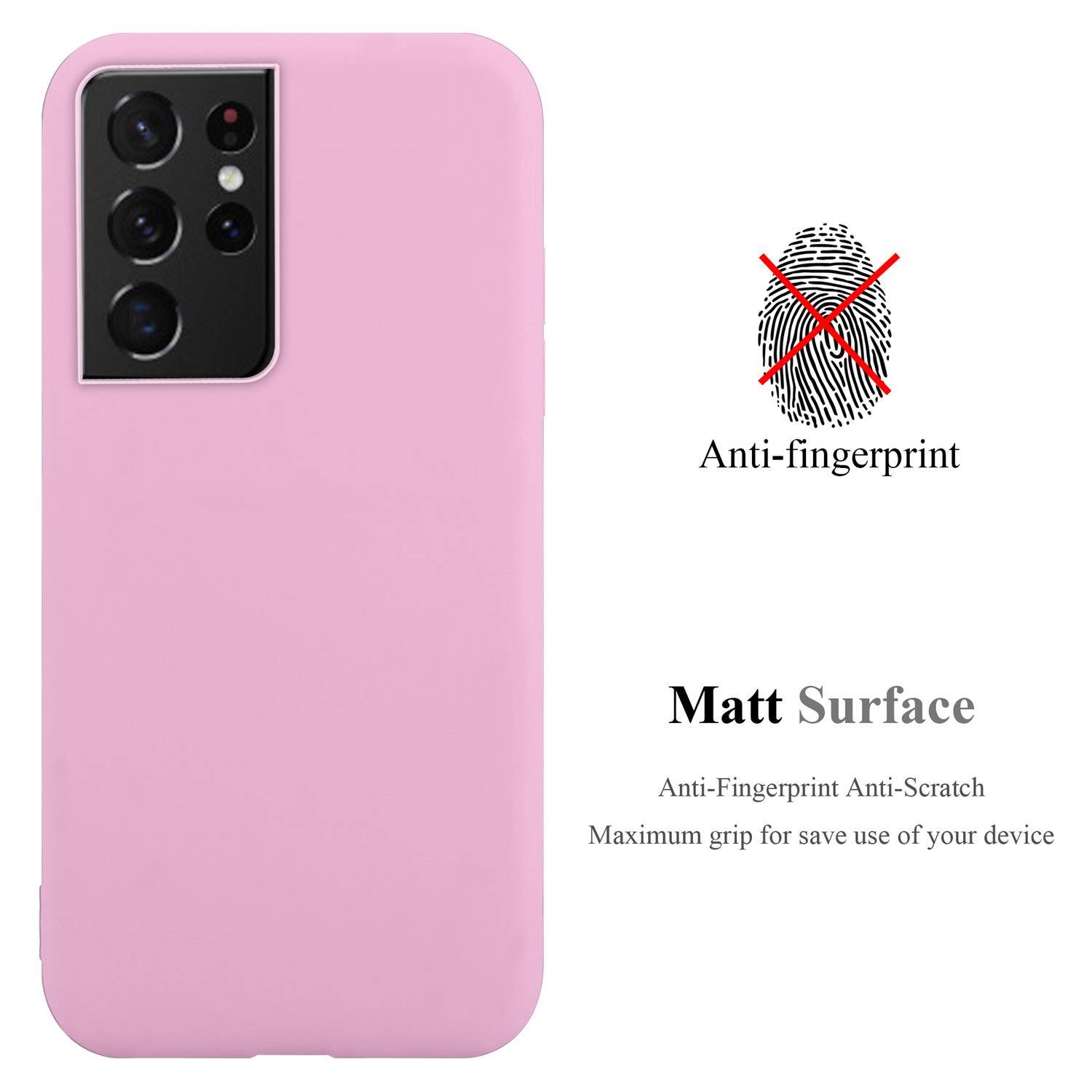 Cadorabo Hülle für Samsung Galaxy S21 ULTRA Schutzhülle in Rosa Handyhülle TPU Silikon Etui Case Cover
