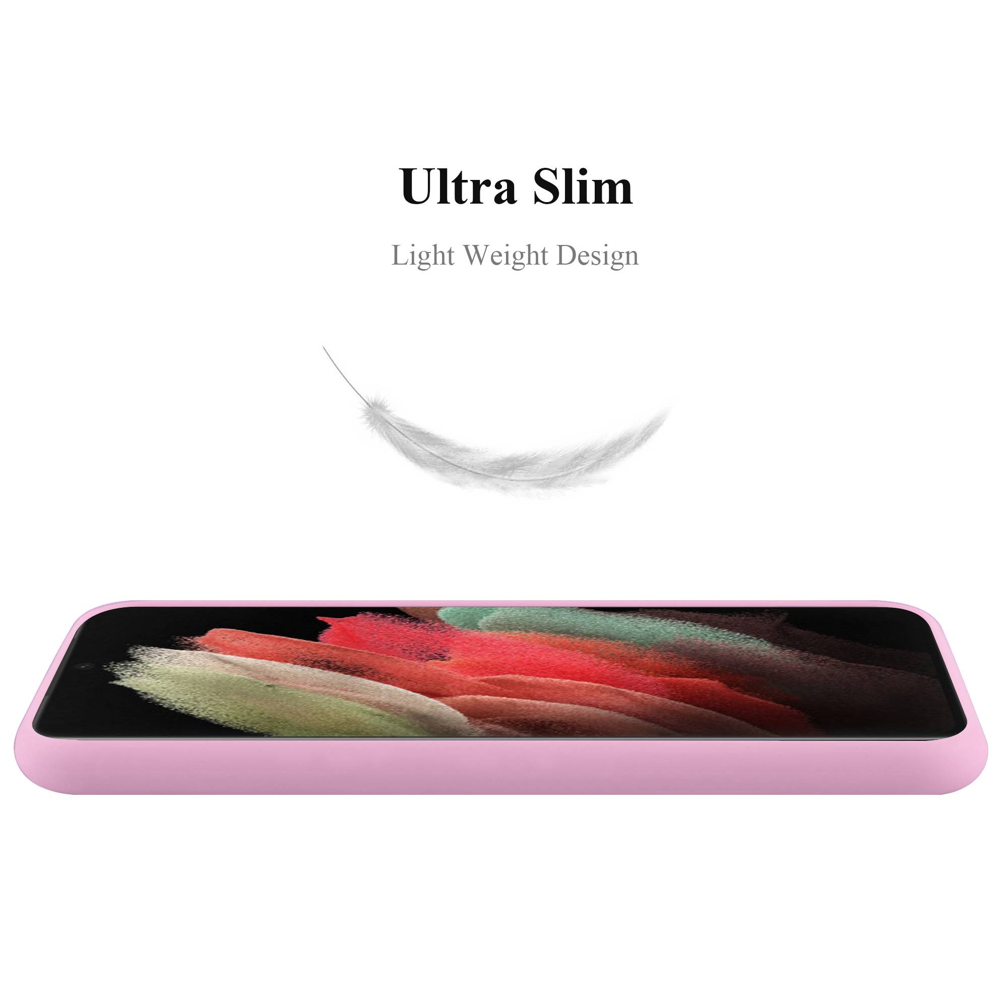 Cadorabo Hülle für Samsung Galaxy S21 ULTRA Schutzhülle in Rosa Handyhülle TPU Silikon Etui Case Cover