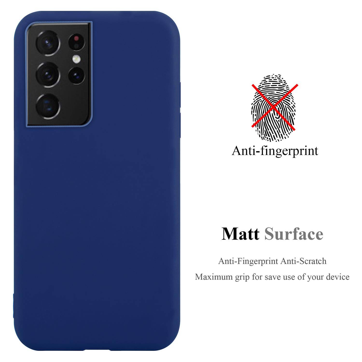 Cadorabo Hülle für Samsung Galaxy S21 ULTRA Schutzhülle in Blau Handyhülle TPU Silikon Etui Case Cover