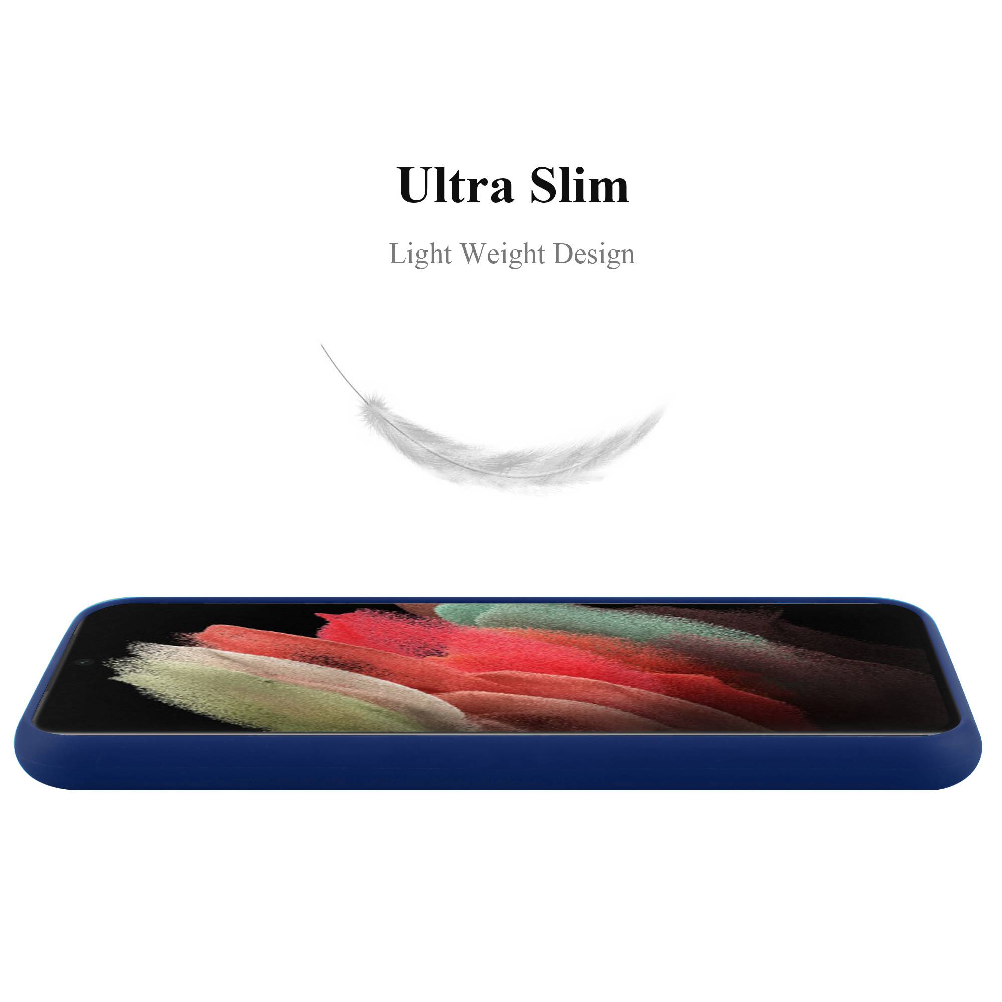 Cadorabo Hülle für Samsung Galaxy S21 ULTRA Schutzhülle in Blau Handyhülle TPU Silikon Etui Case Cover