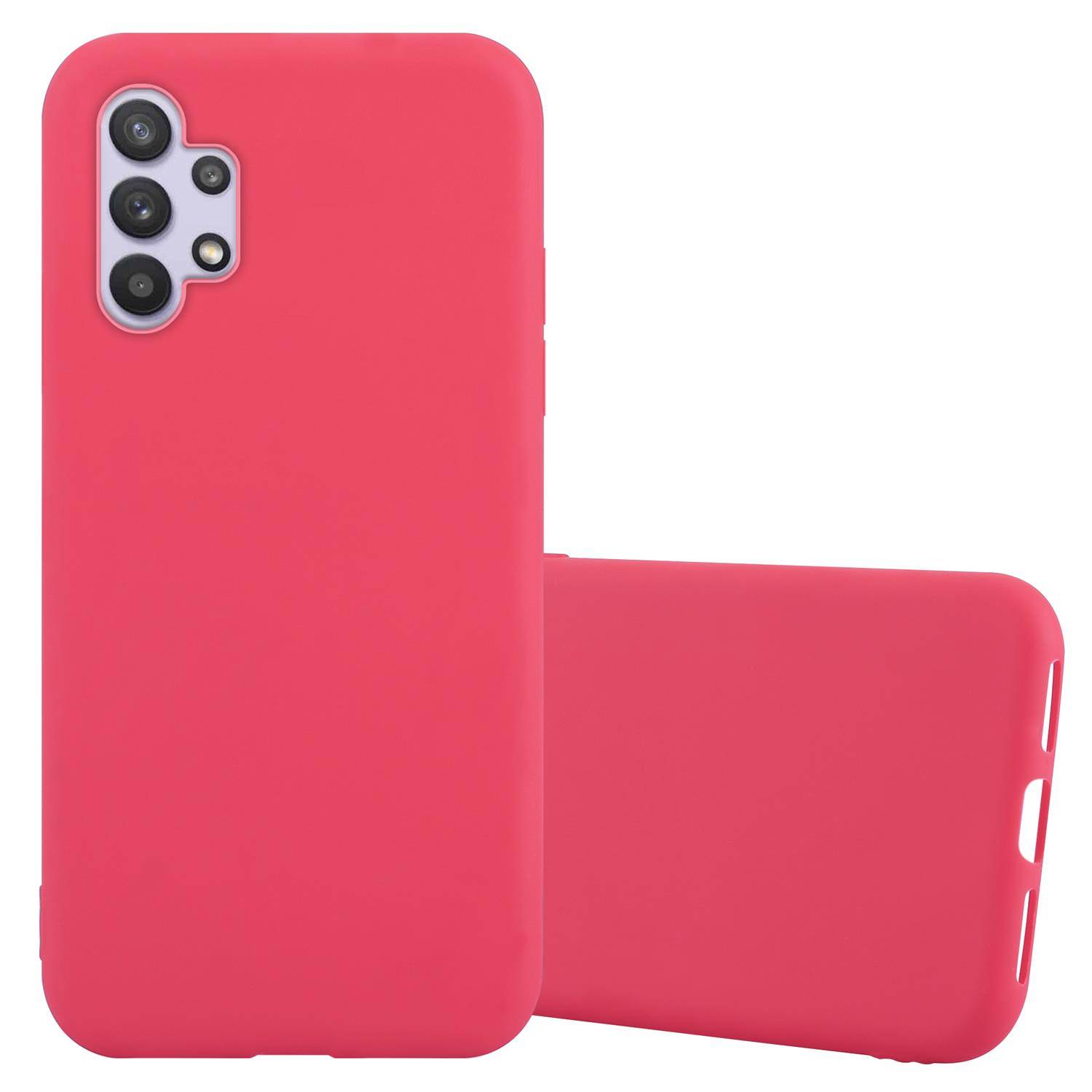 Cadorabo Hülle für Samsung Galaxy A32 5G Schutzhülle in Rot Handyhülle TPU Silikon Etui Case Cover
