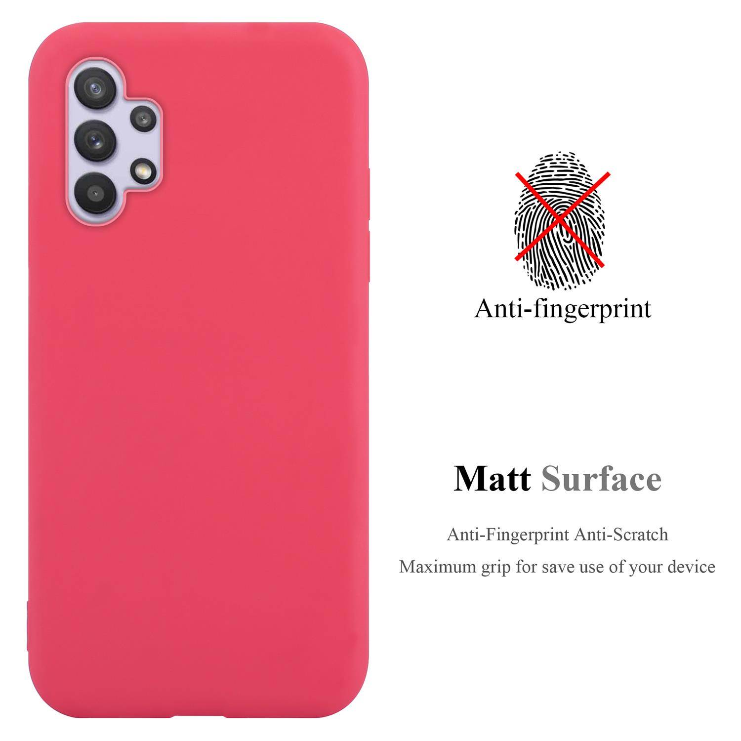 Cadorabo Hülle für Samsung Galaxy A32 5G Schutzhülle in Rot Handyhülle TPU Silikon Etui Case Cover