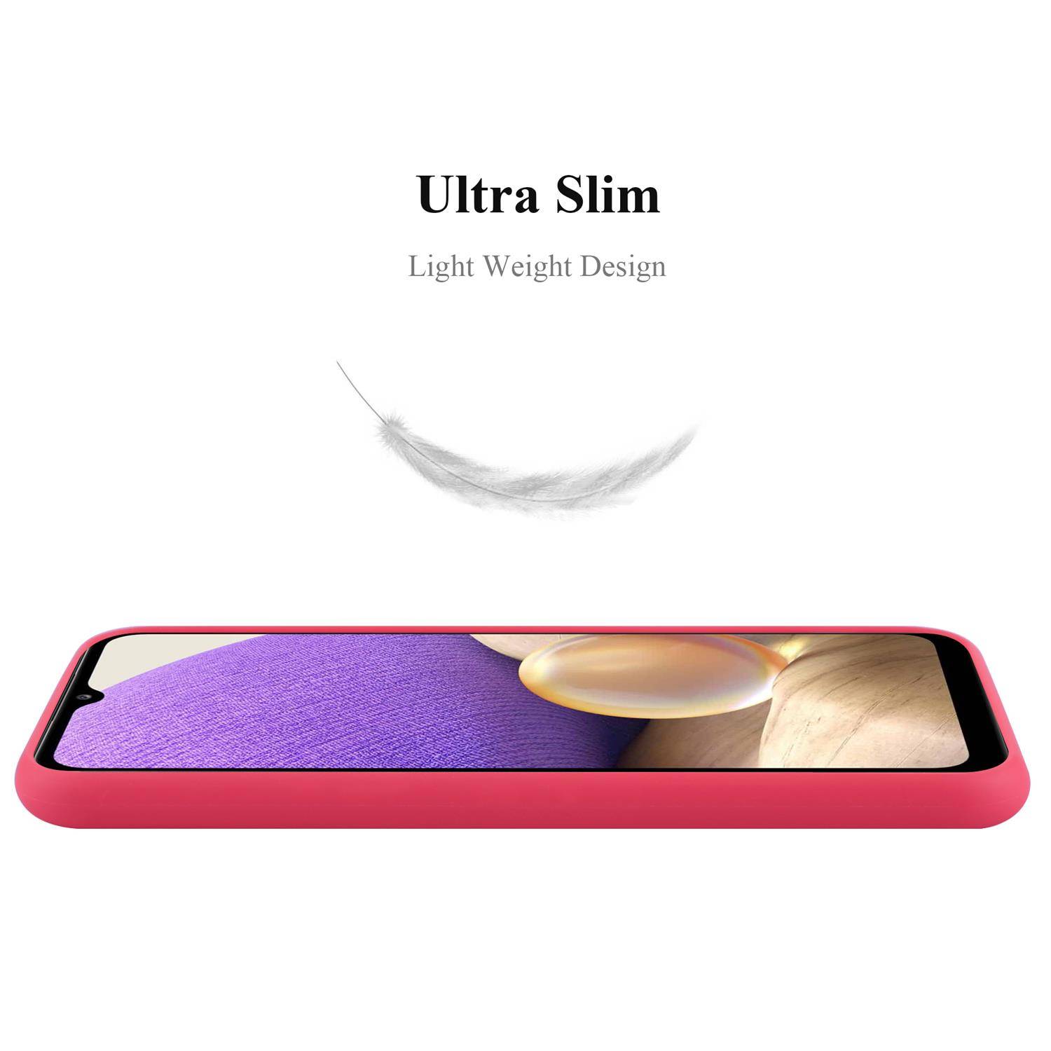 Cadorabo Hülle für Samsung Galaxy A32 5G Schutzhülle in Rot Handyhülle TPU Silikon Etui Case Cover