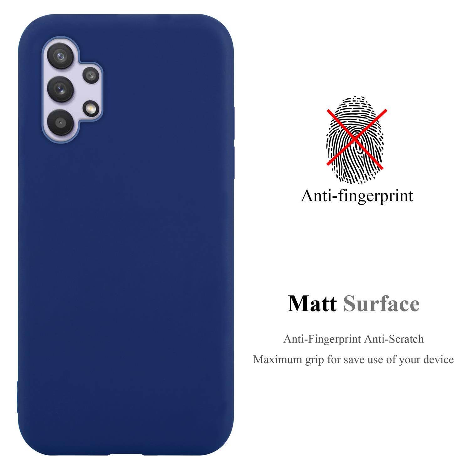 Cadorabo Hülle für Samsung Galaxy A32 5G Schutzhülle in Blau Handyhülle TPU Silikon Etui Case Cover