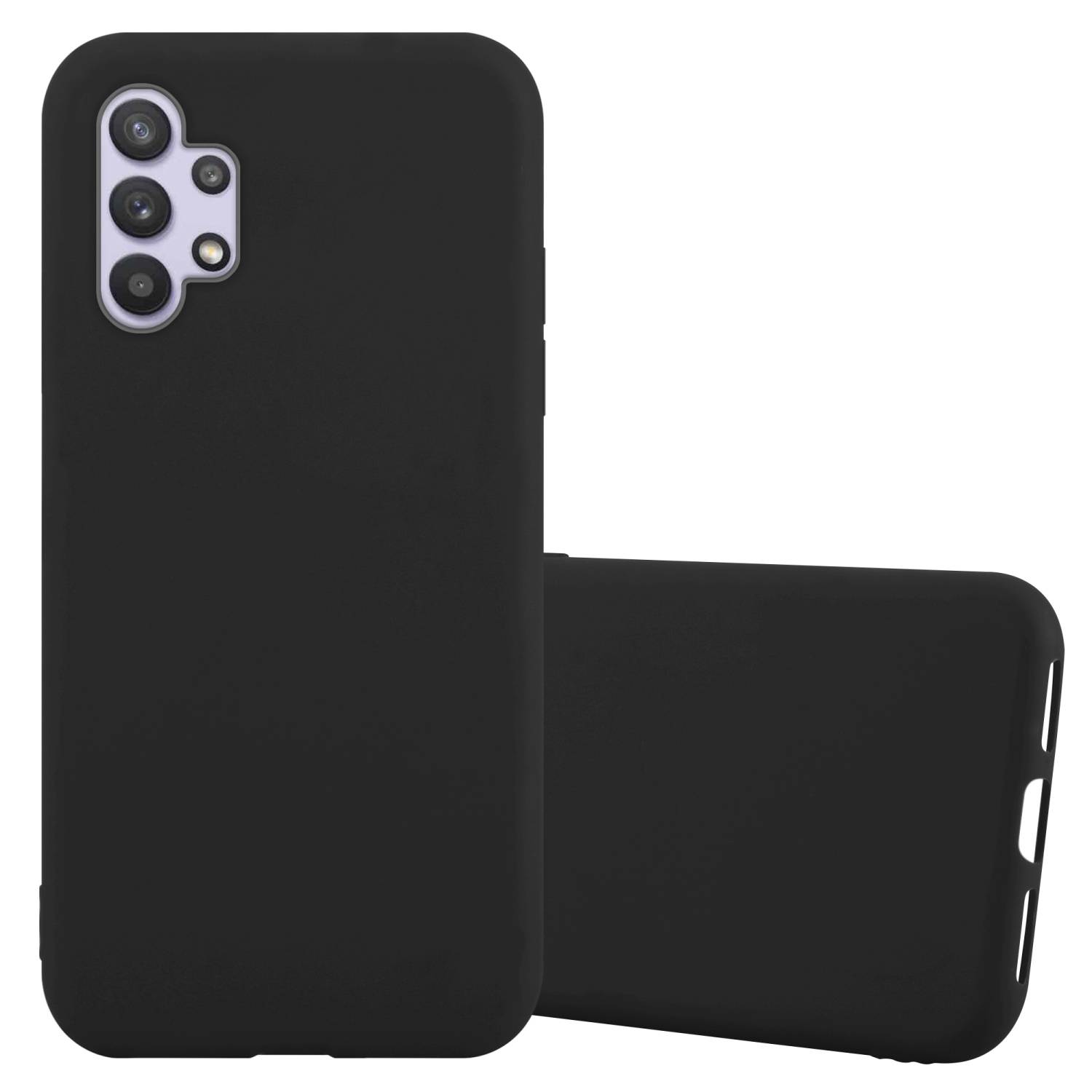 Cadorabo Hülle für Samsung Galaxy A32 5G Schutzhülle in Schwarz Handyhülle TPU Silikon Etui Case Cover