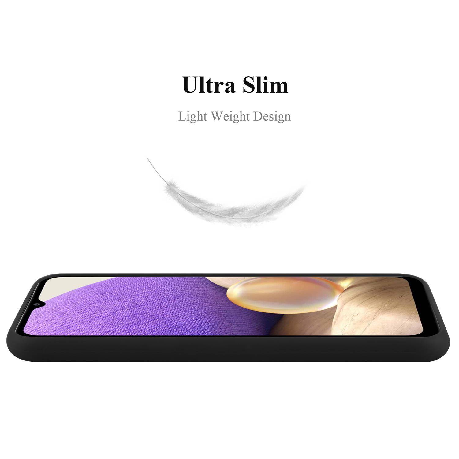 Cadorabo Hülle für Samsung Galaxy A32 5G Schutzhülle in Schwarz Handyhülle TPU Silikon Etui Case Cover