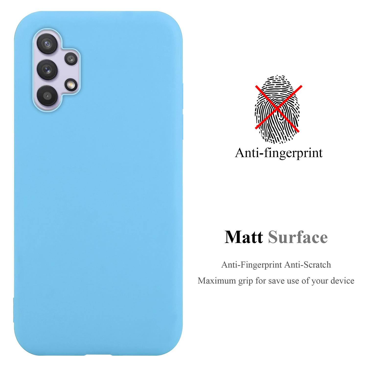 Cadorabo Hülle für Samsung Galaxy A32 5G Schutzhülle in Blau Handyhülle TPU Silikon Etui Case Cover