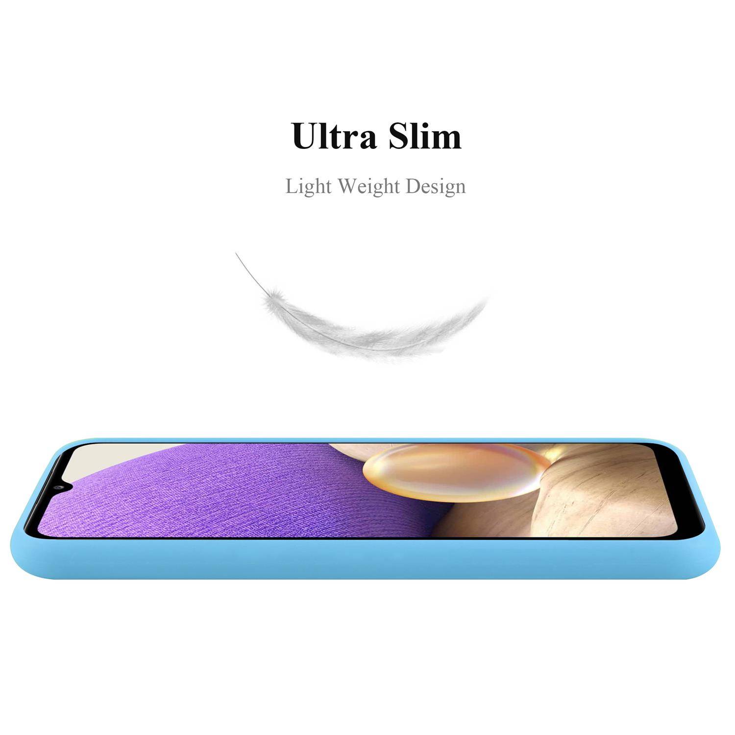 Cadorabo Hülle für Samsung Galaxy A32 5G Schutzhülle in Blau Handyhülle TPU Silikon Etui Case Cover