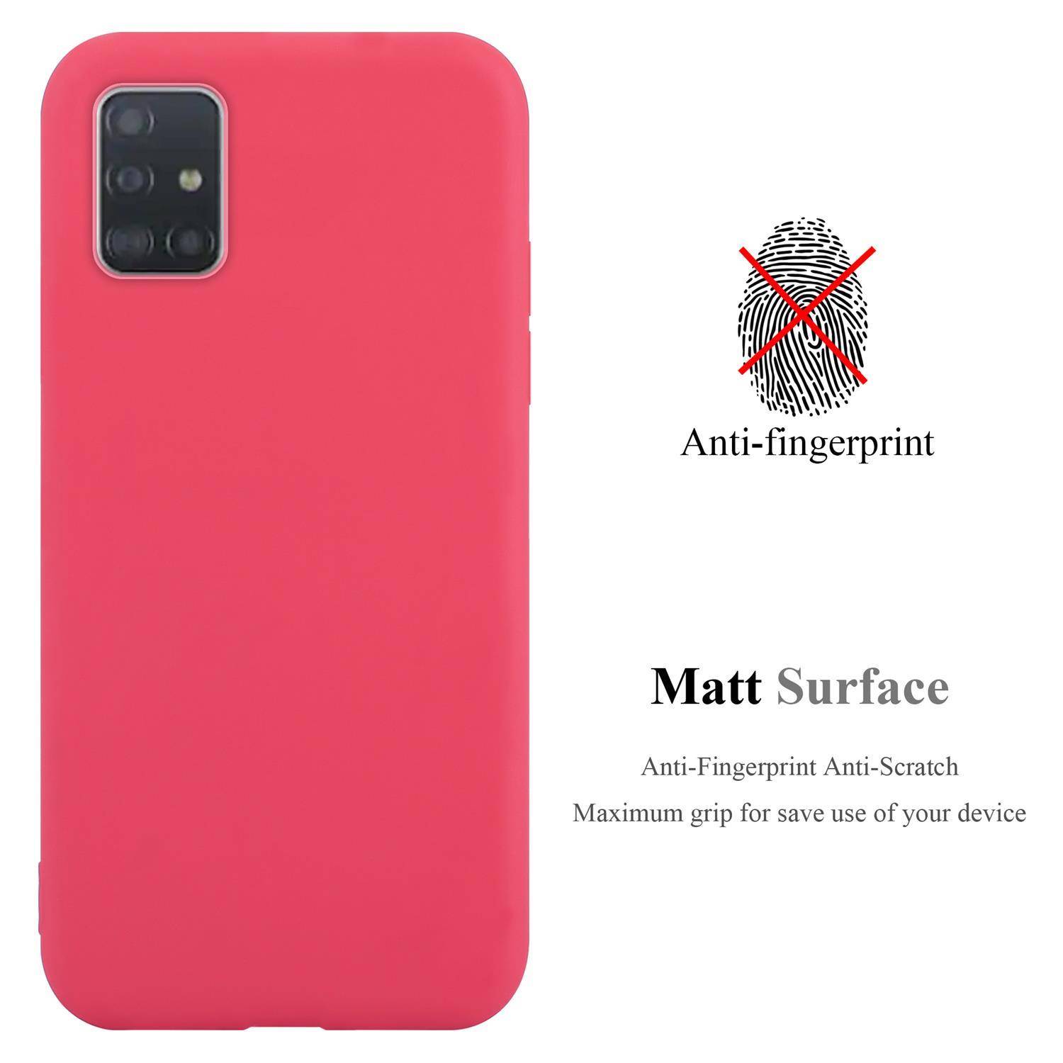 Cadorabo Hülle für Samsung Galaxy A52 (4G / 5G) / A52s Schutzhülle in Rot Handyhülle TPU Silikon Etui Case Cover