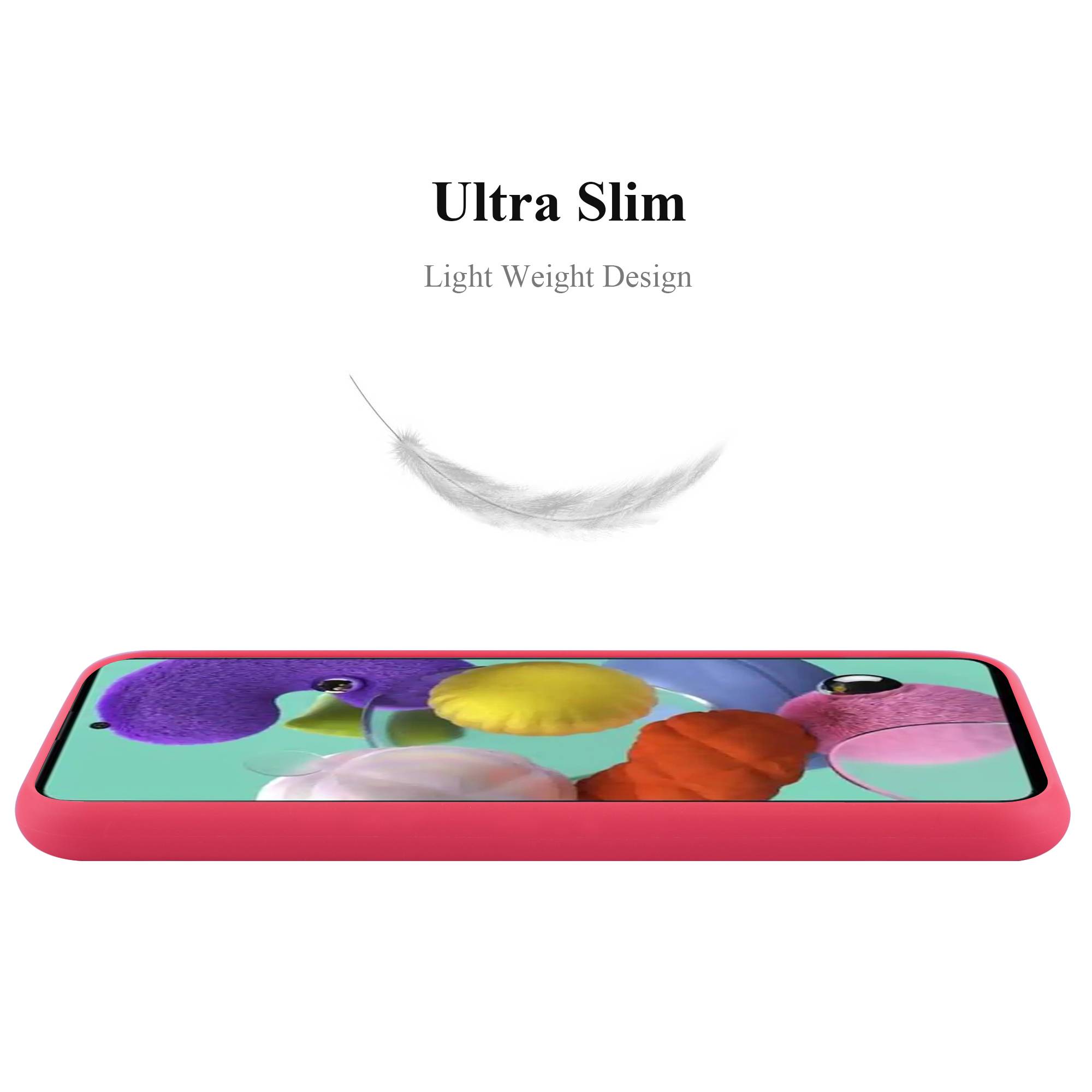 Cadorabo Hülle für Samsung Galaxy A52 (4G / 5G) / A52s Schutzhülle in Rot Handyhülle TPU Silikon Etui Case Cover