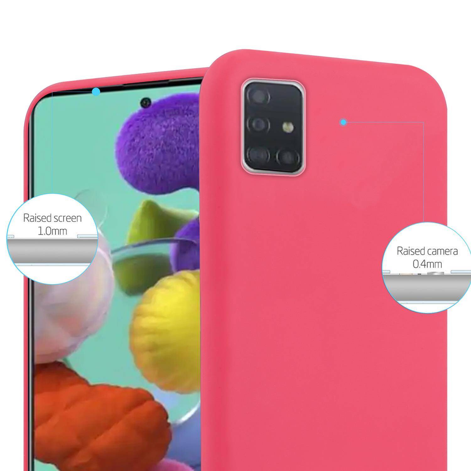 Cadorabo Hülle für Samsung Galaxy A52 (4G / 5G) / A52s Schutzhülle in Rot Handyhülle TPU Silikon Etui Case Cover