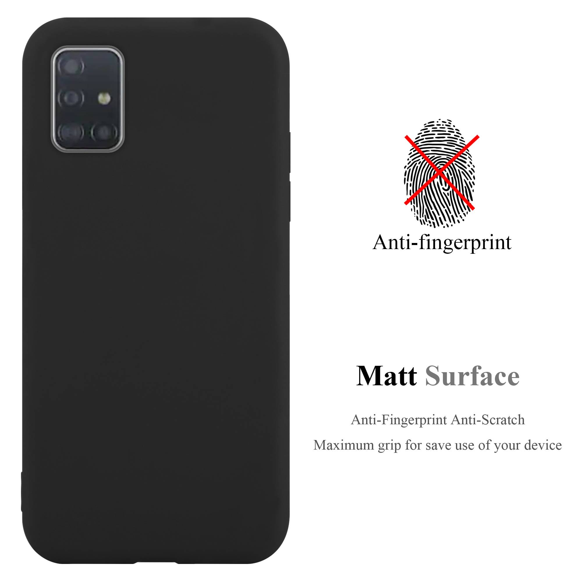 Cadorabo Hülle für Samsung Galaxy A52 (4G / 5G) / A52s Schutzhülle in Schwarz Handyhülle TPU Silikon Etui Case Cover