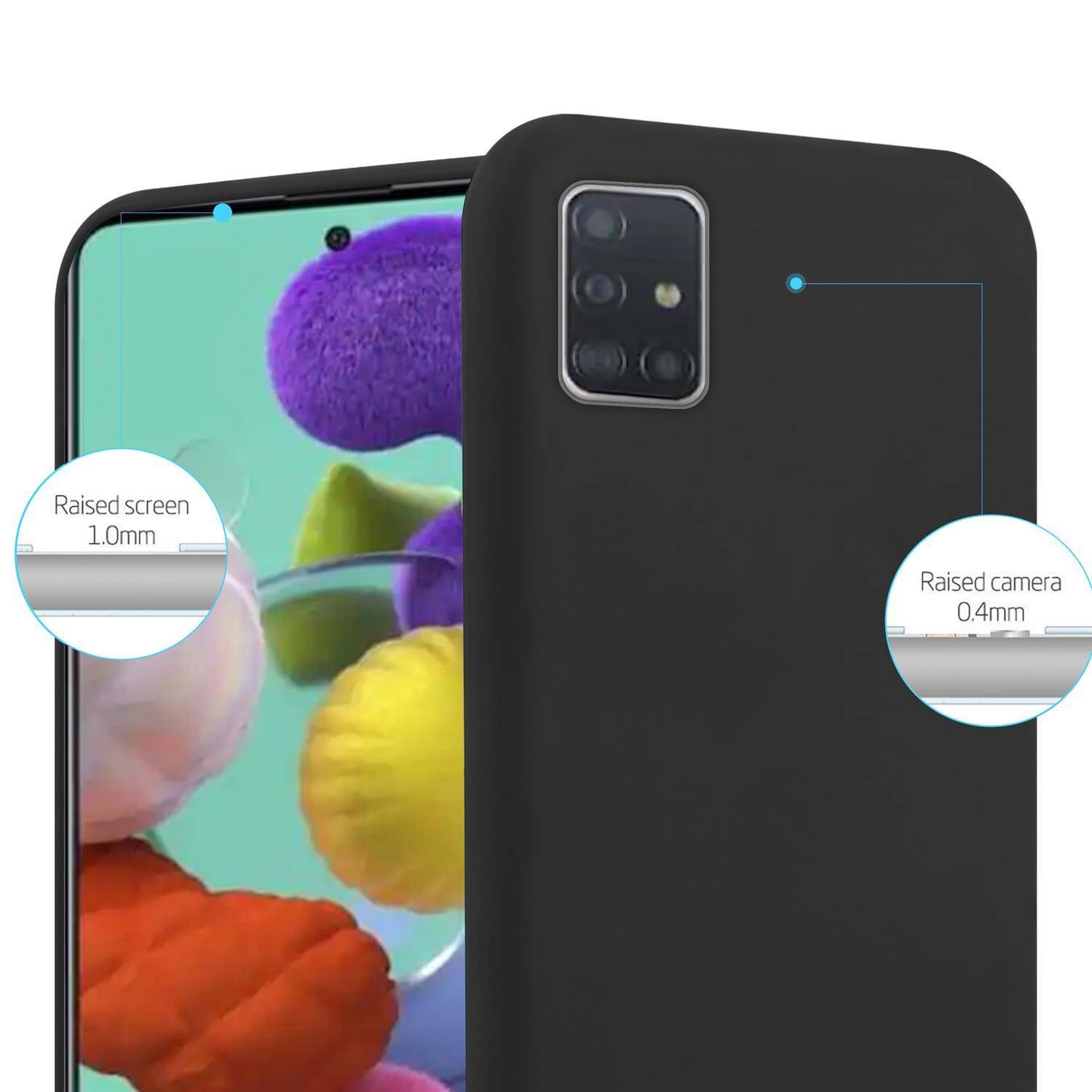 Cadorabo Hülle für Samsung Galaxy A52 (4G / 5G) / A52s Schutzhülle in Schwarz Handyhülle TPU Silikon Etui Case Cover