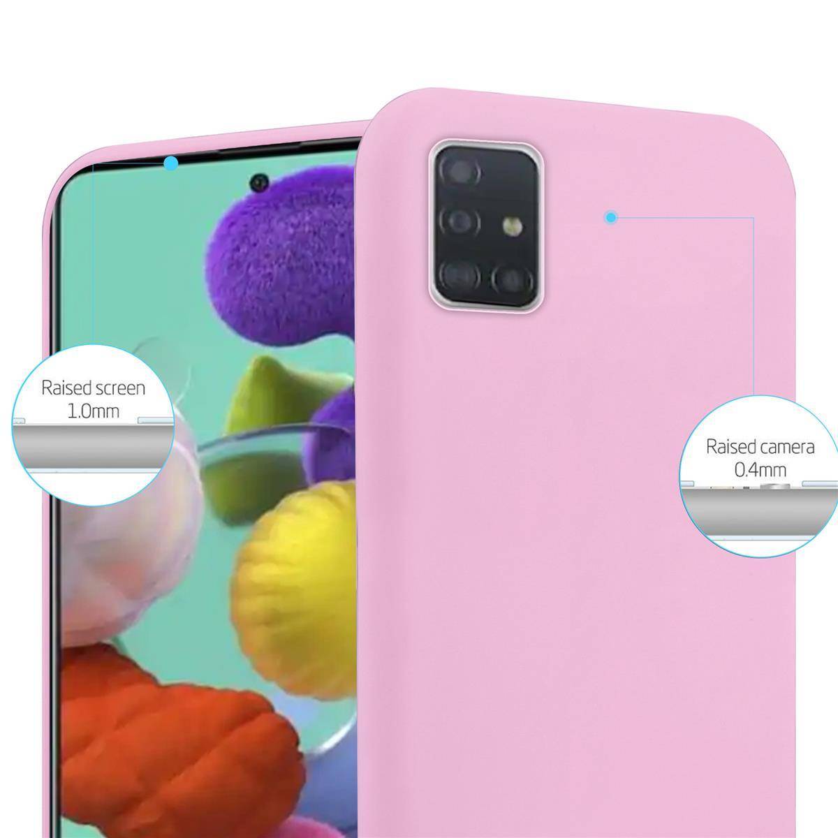 Cadorabo Hülle für Samsung Galaxy A72 4G / 5G Schutzhülle in Rosa Handyhülle TPU Silikon Etui Case Cover
