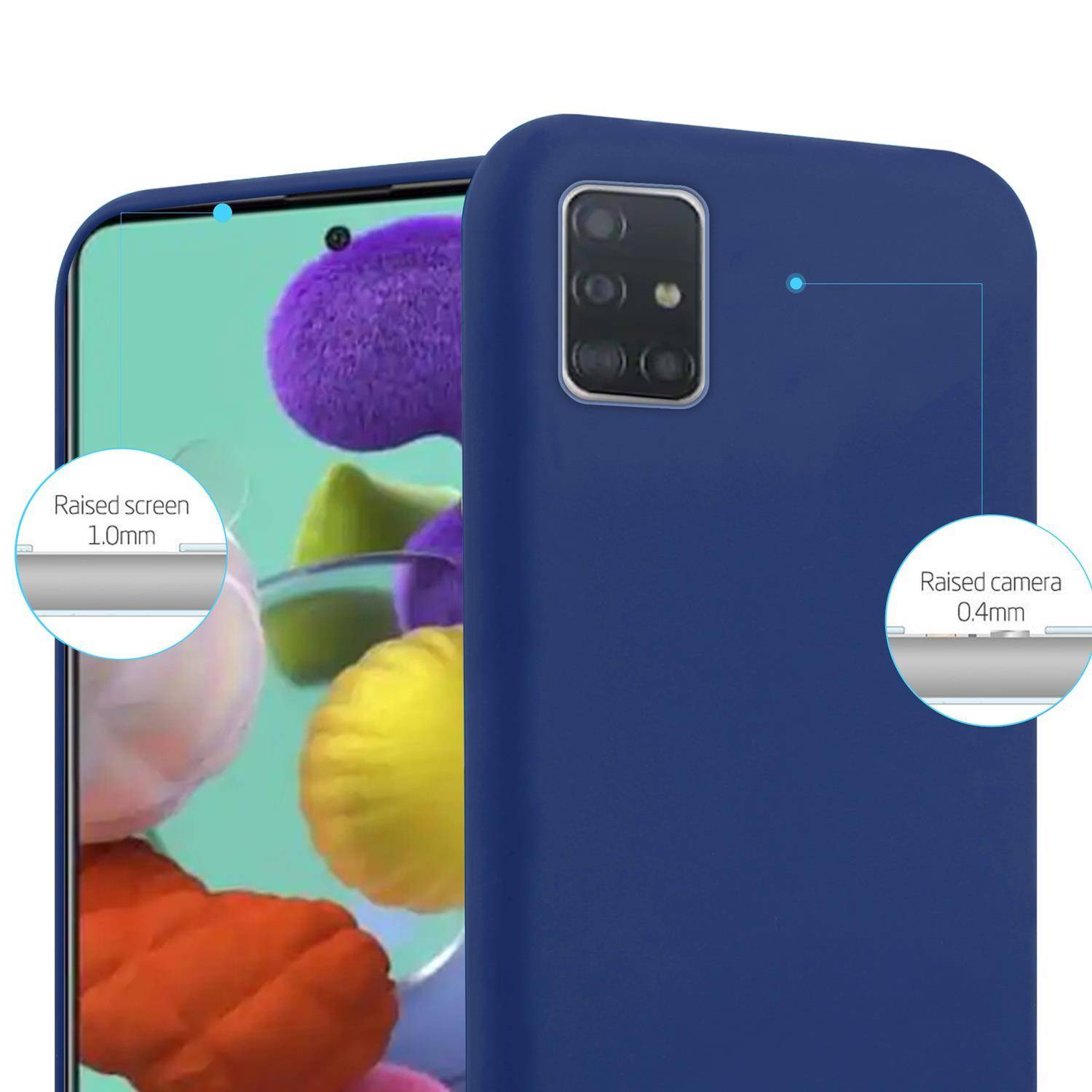 Cadorabo Hülle für Samsung Galaxy A72 4G / 5G Schutzhülle in Blau Handyhülle TPU Silikon Etui Case Cover