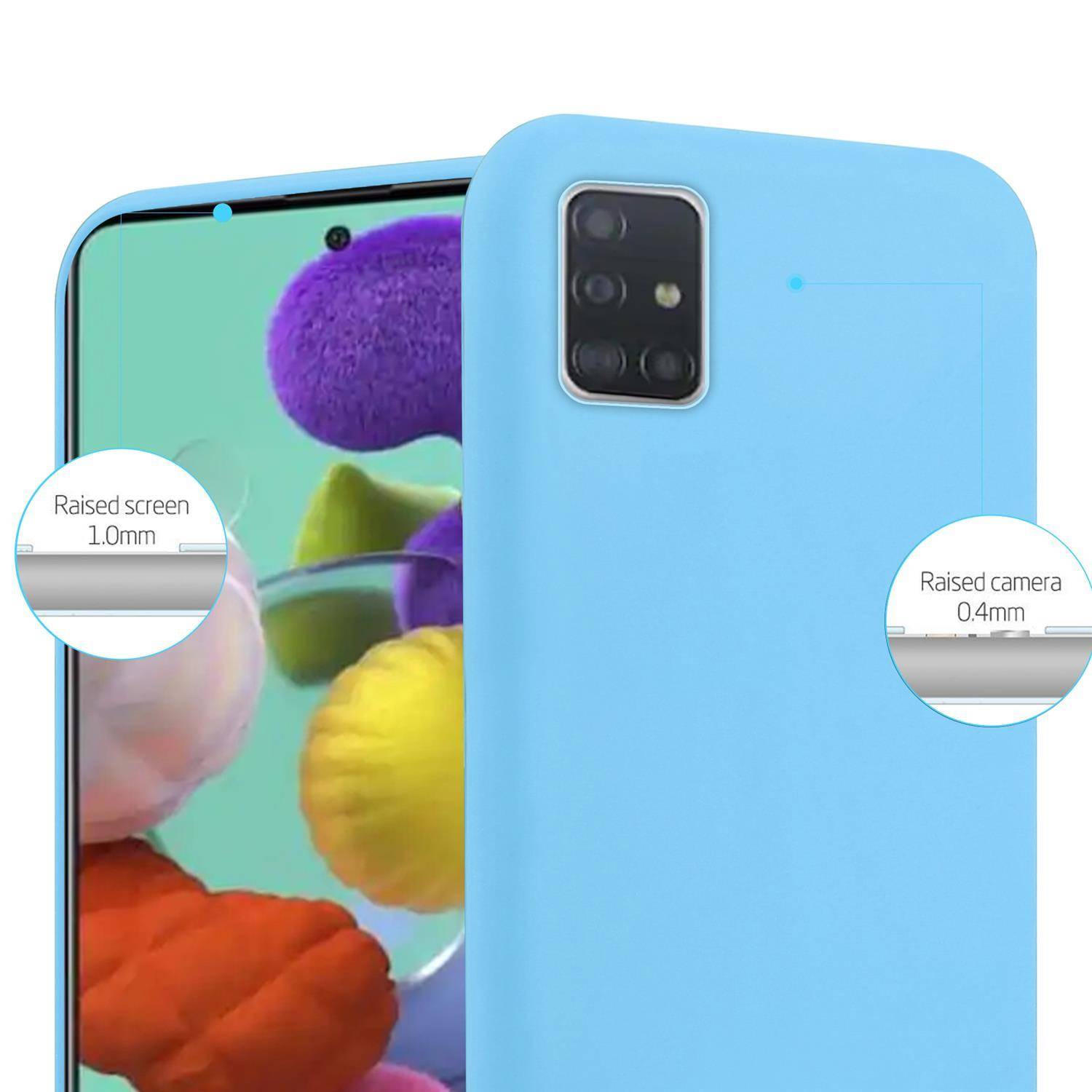 Cadorabo Hülle für Samsung Galaxy A72 4G / 5G Schutzhülle in Blau Handyhülle TPU Silikon Etui Case Cover
