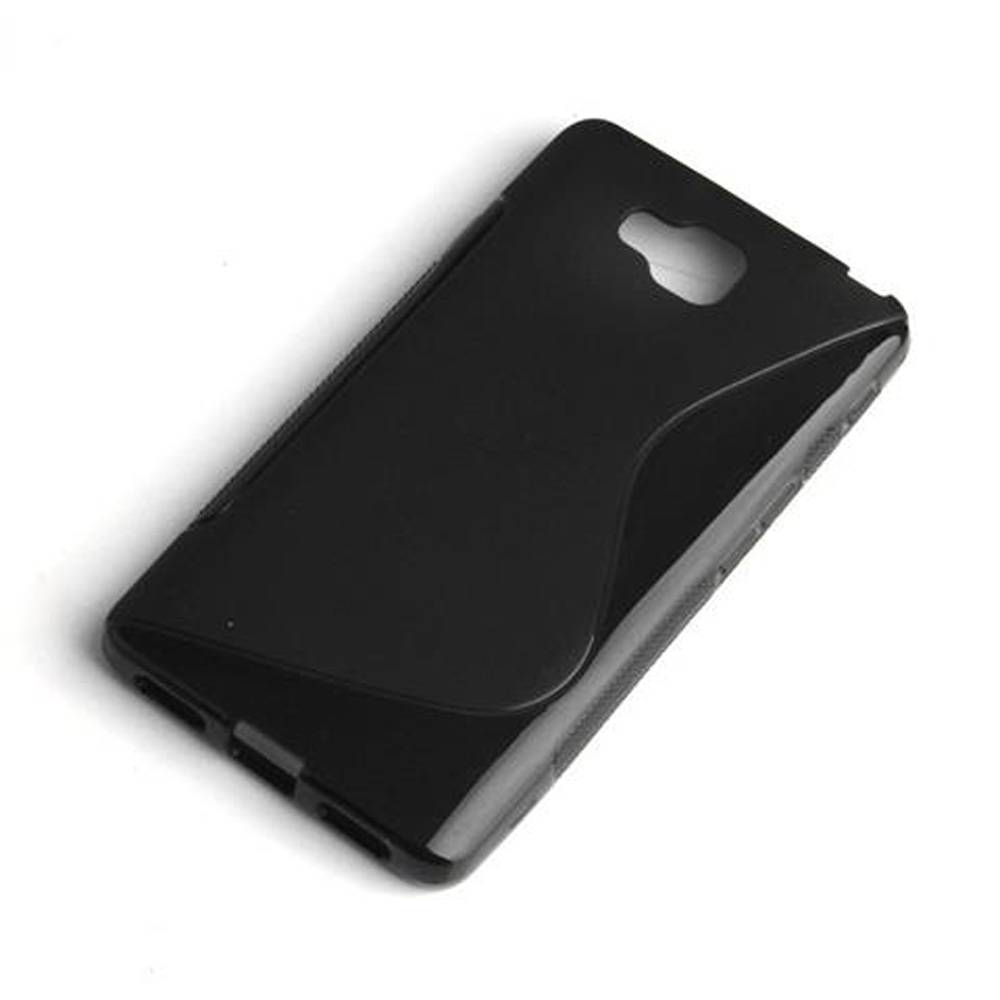 Cadorabo Schutzhülle für LG L9 (2.Gen.) Hülle in Schwarz Handyhülle Case TPU Silikon Etui