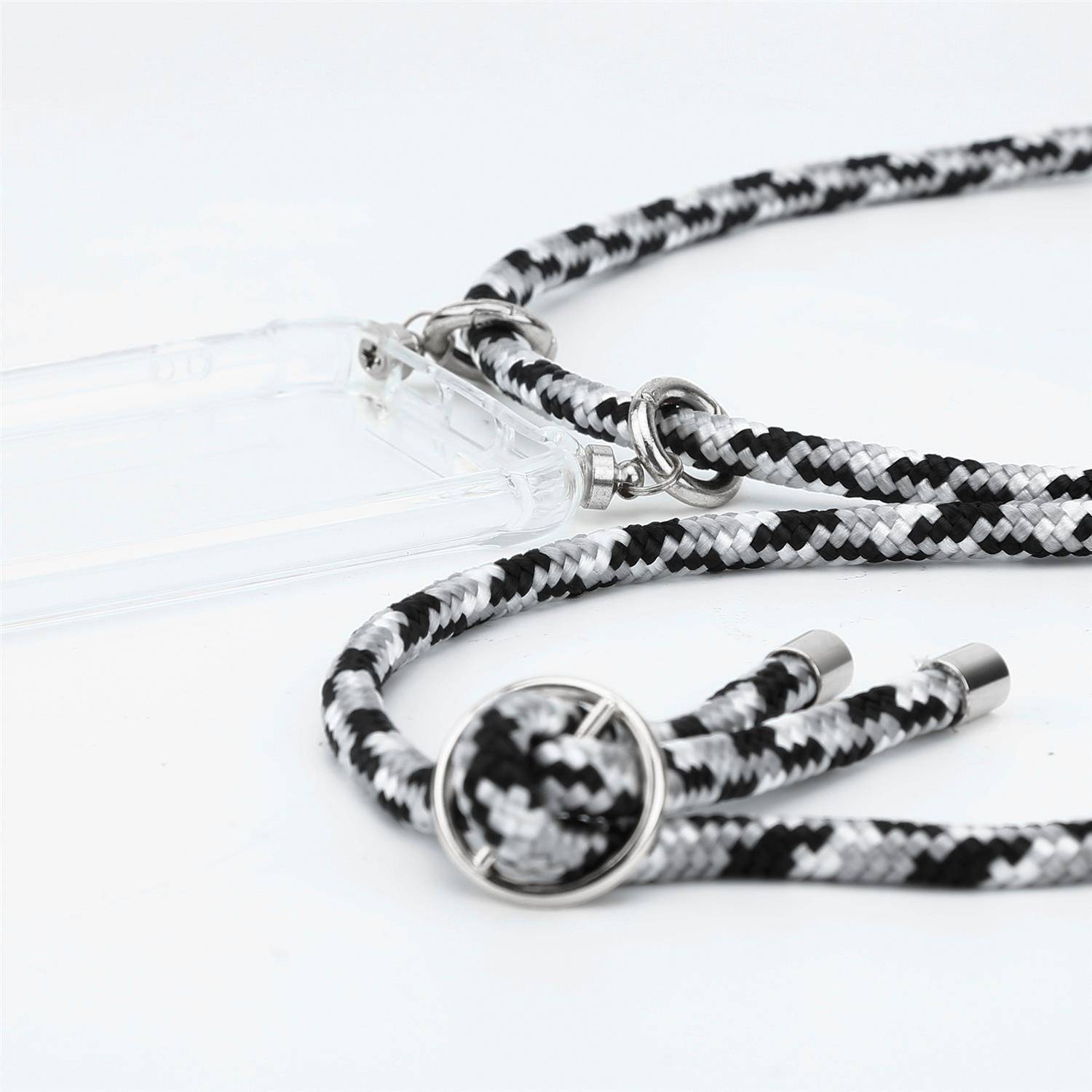 Cadorabo Schutzhülle für Samsung Galaxy A21s Hülle in Grau Handy Kette Kordel abnehmbares Etui