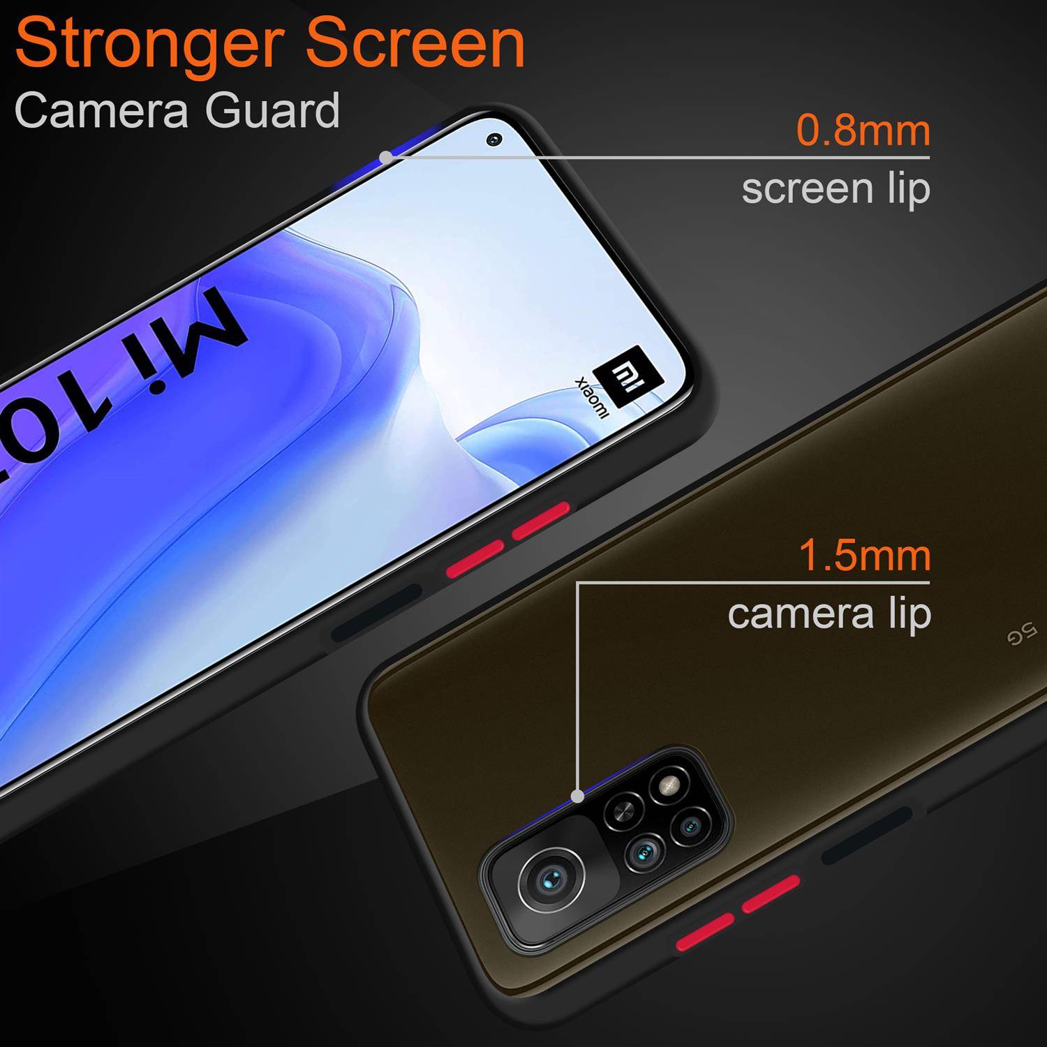 Cadorabo Hülle für Xiaomi Mi 10T / Mi 10T PRO Schutz Hülle in Transparent Handyhülle Hybrid Schutzhülle Etui TPU Silikon