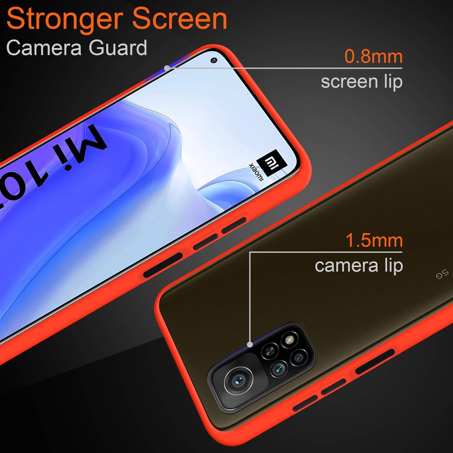 Cadorabo Hülle für Xiaomi Mi 10T / Mi 10T PRO Schutz Hülle in Transparent Handyhülle Hybrid Schutzhülle Etui TPU Silikon