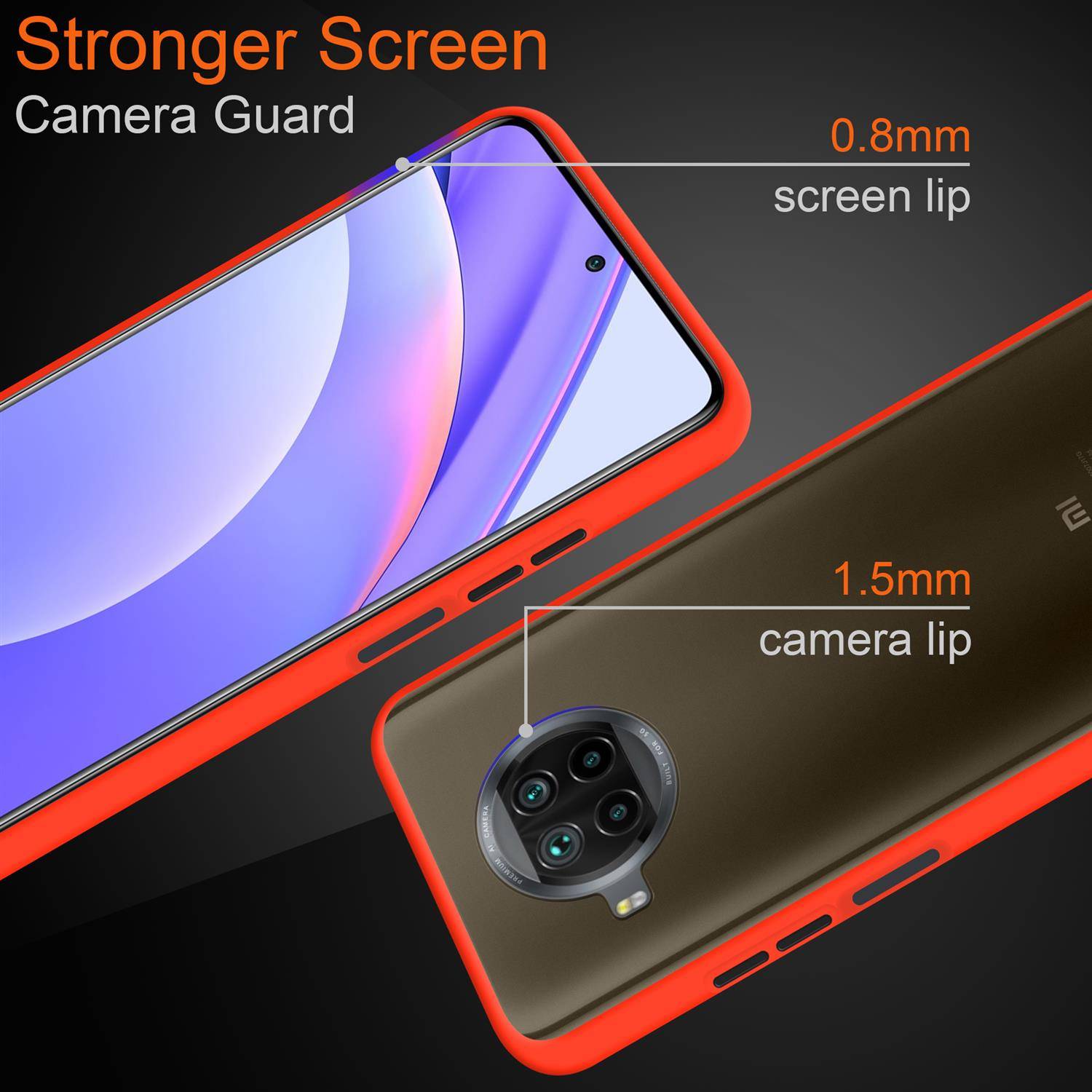 Cadorabo Hülle für Xiaomi Mi 10T LITE Schutz Hülle in Transparent Handyhülle Hybrid Schutzhülle Etui TPU Silikon