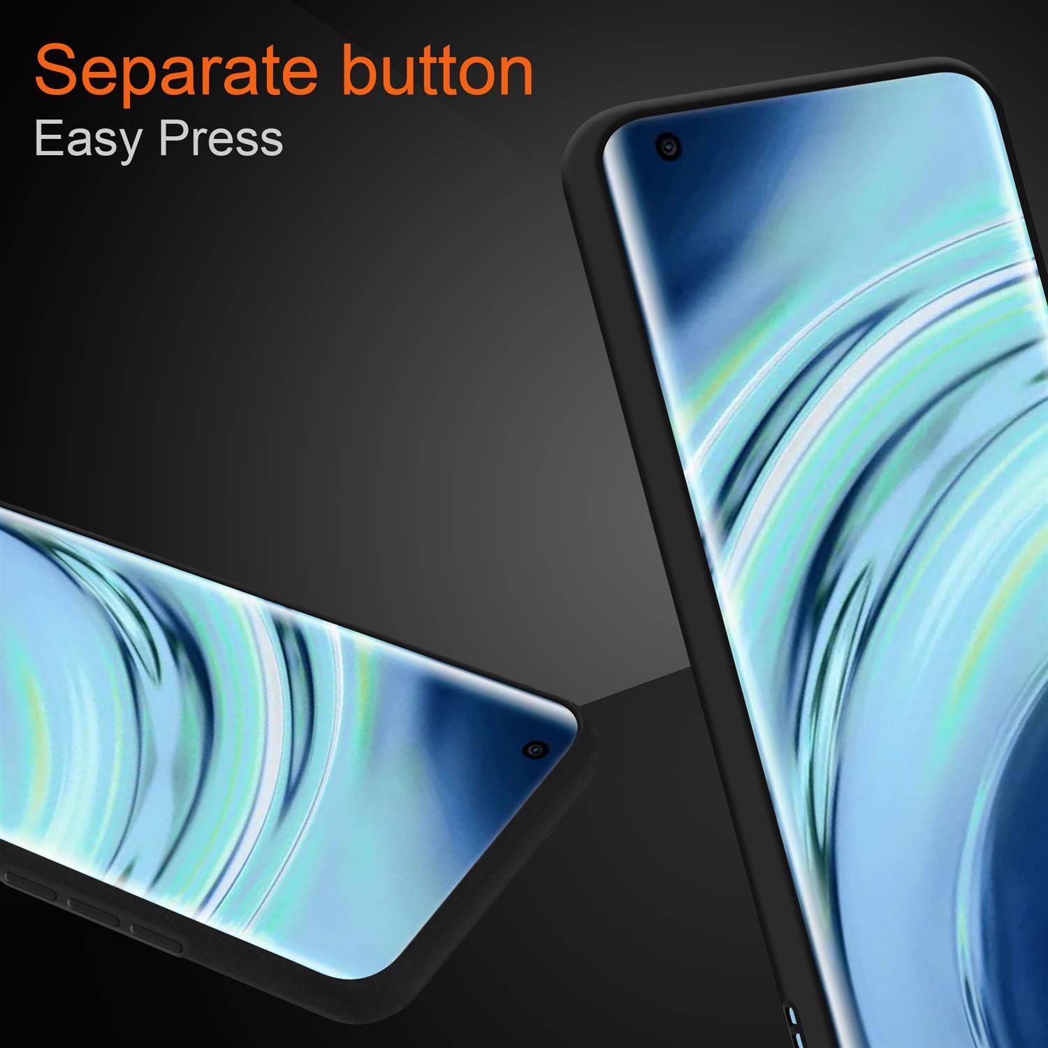 Cadorabo Hülle für Xiaomi Mi 11 5G Schutz Hülle in Schwarz Handyhülle Hybrid Schutzhülle Etui TPU Silikon