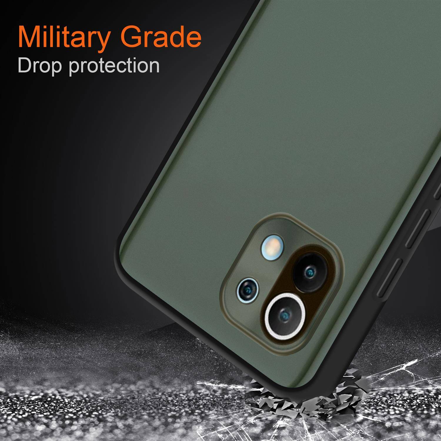 Cadorabo Hülle für Xiaomi Mi 11 5G Schutz Hülle in Schwarz Handyhülle Hybrid Schutzhülle Etui TPU Silikon