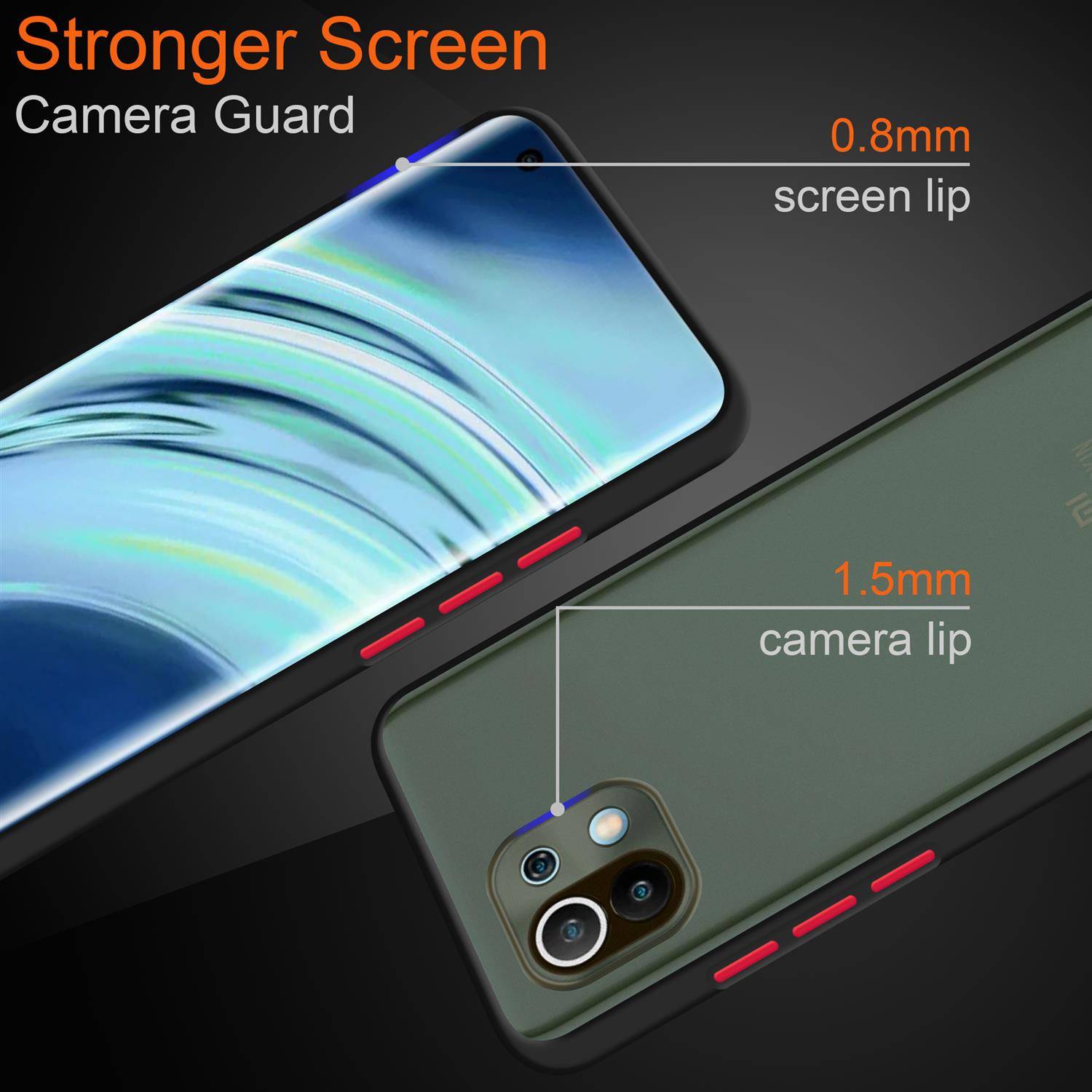 Cadorabo Hülle für Xiaomi Mi 11 5G Schutz Hülle in Transparent Handyhülle Hybrid Schutzhülle Etui TPU Silikon