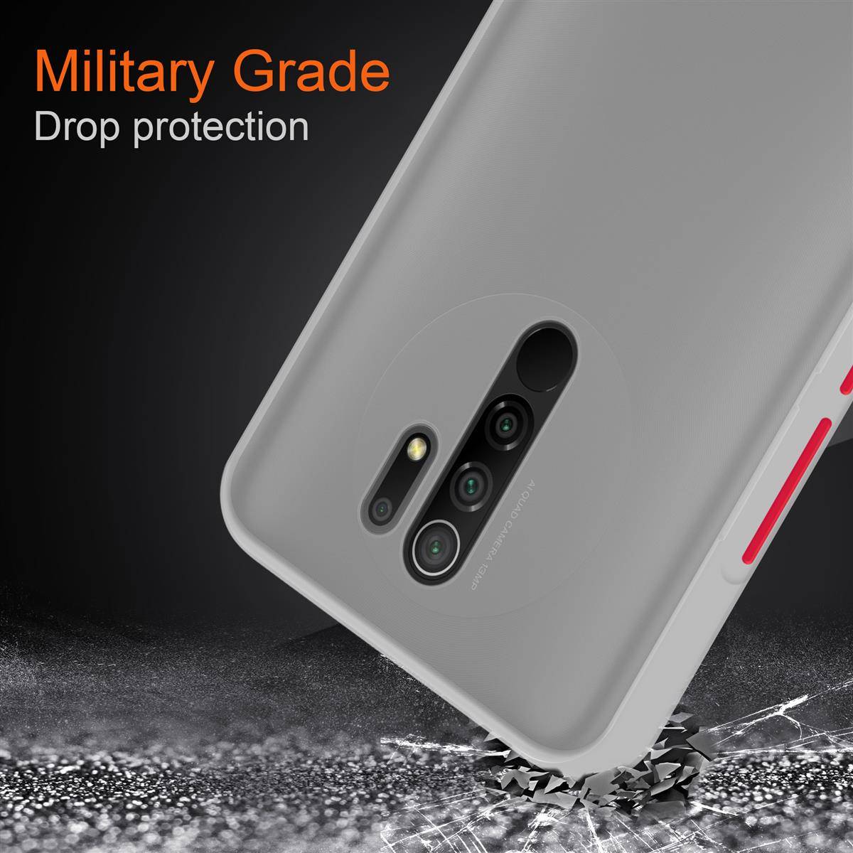 Cadorabo Hülle für Xiaomi RedMi 9 Schutz Hülle in Transparent Handyhülle Hybrid Schutzhülle Etui TPU Silikon