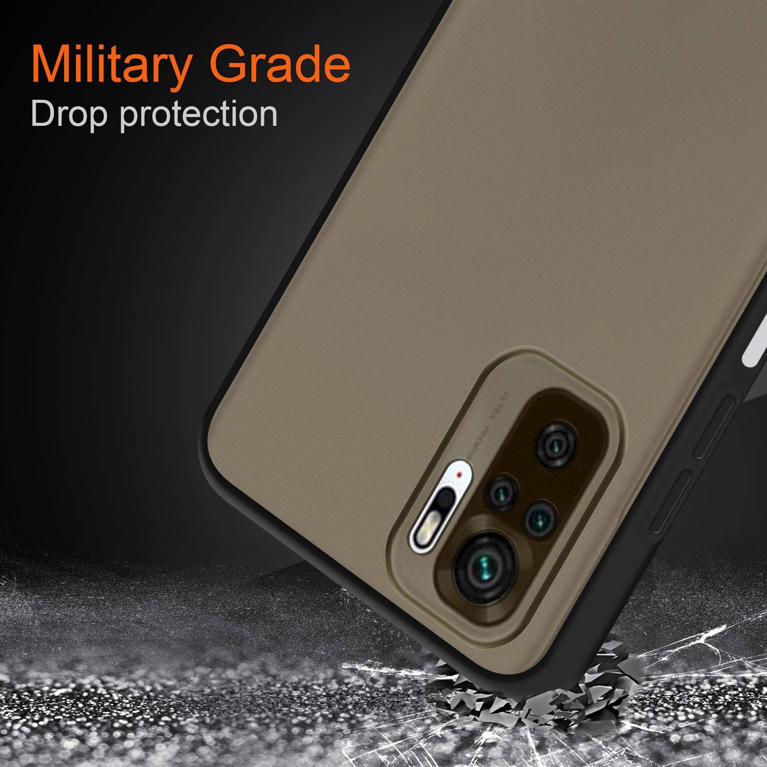 Cadorabo Hülle für Xiaomi RedMi NOTE 10 4G / RedMi NOTE 10S Schutz Hülle in Schwarz Handyhülle Hybrid Schutzhülle Etui
