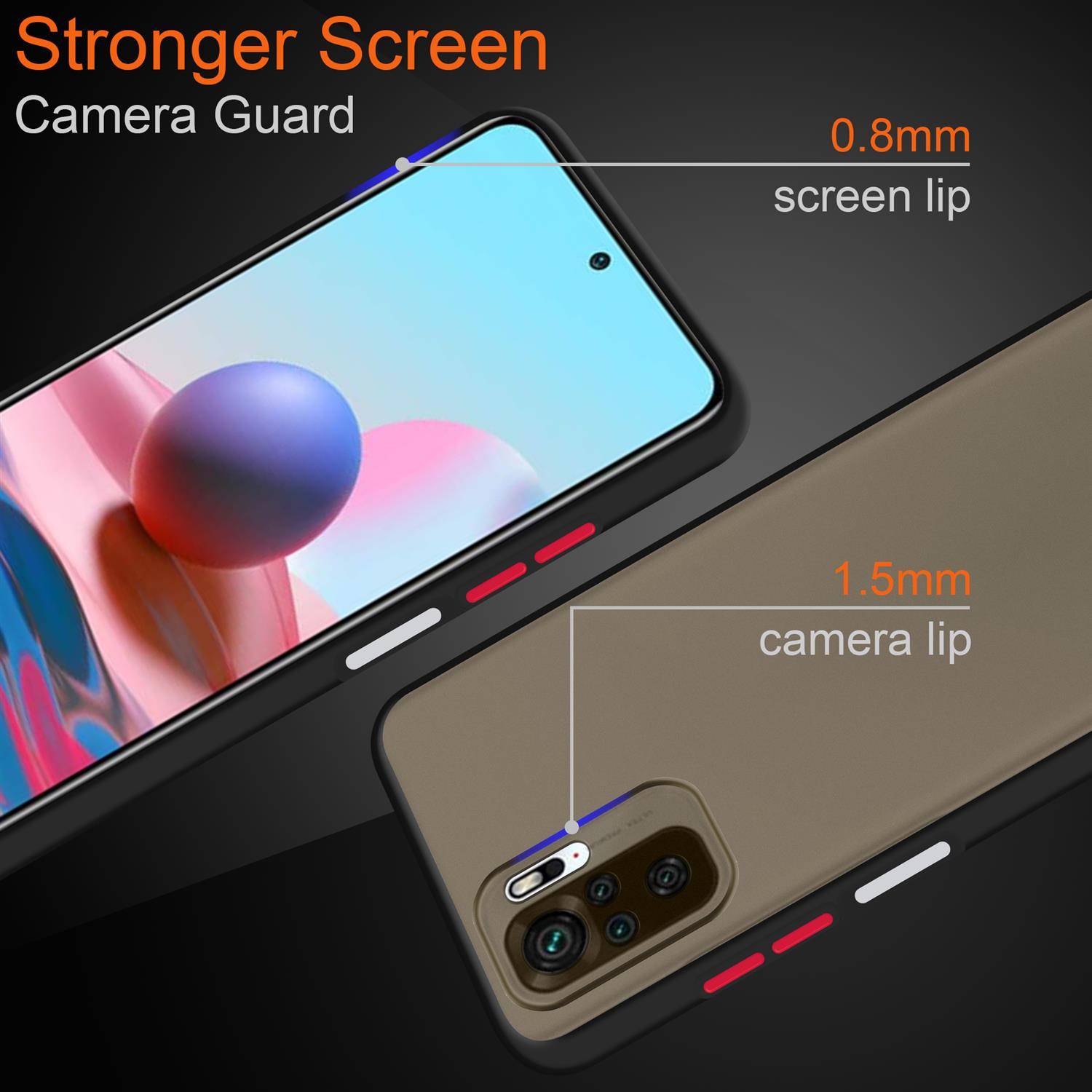 Cadorabo Hülle für Xiaomi RedMi NOTE 10 4G / RedMi NOTE 10S Schutz Hülle in Transparent Handyhülle Hybrid Schutzhülle