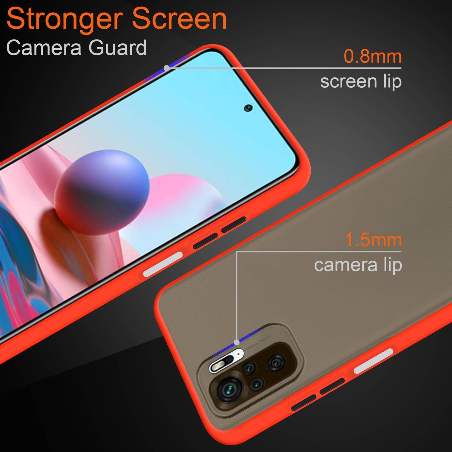 Cadorabo Hülle für Xiaomi RedMi NOTE 10 4G / RedMi NOTE 10S Schutz Hülle in Transparent Handyhülle Hybrid Schutzhülle