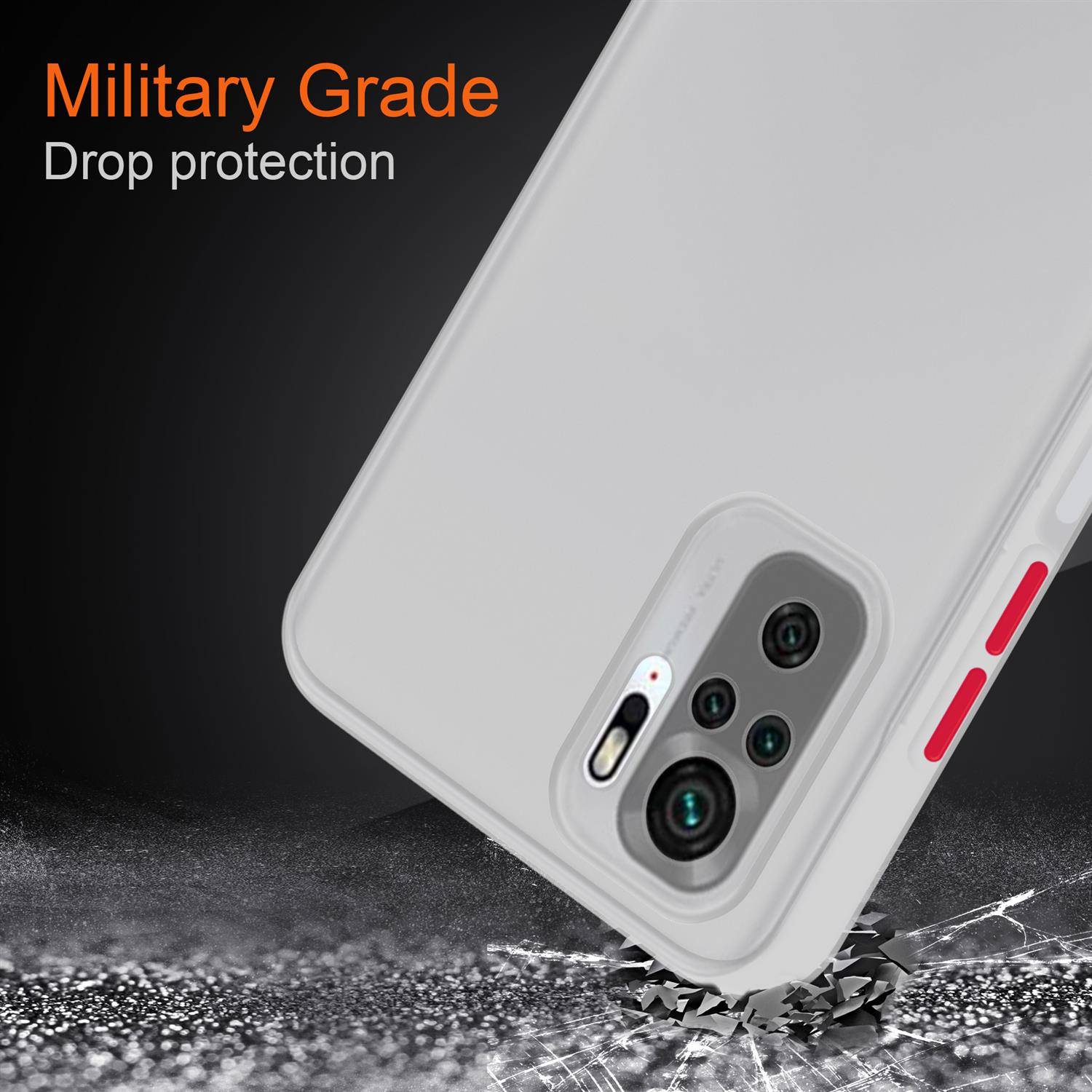 Cadorabo Hülle für Xiaomi RedMi NOTE 10 4G / RedMi NOTE 10S Schutz Hülle in Transparent Handyhülle Hybrid Schutzhülle