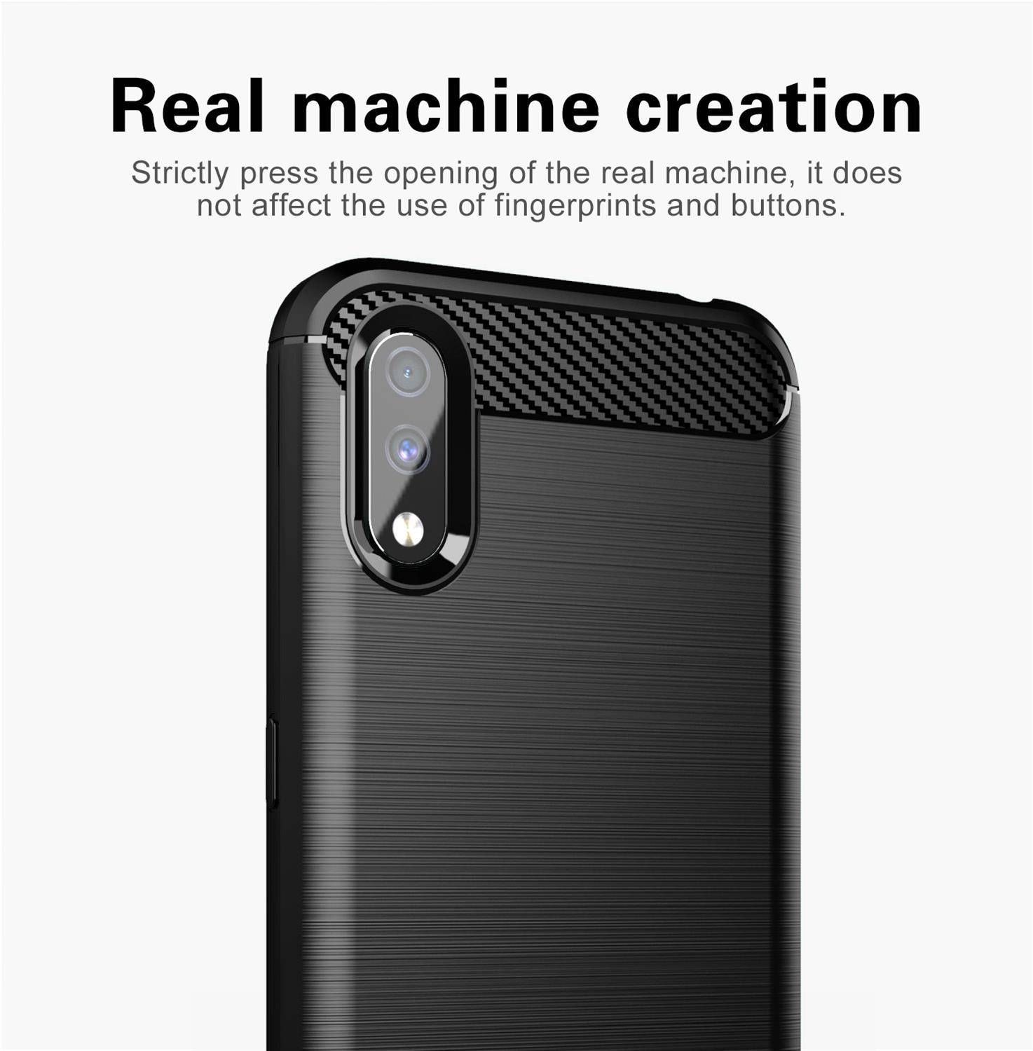 Cadorabo Hülle für Samsung Galaxy A01 in Schwarz Schutzhülle TPU Case Cover Etui Handyhülle