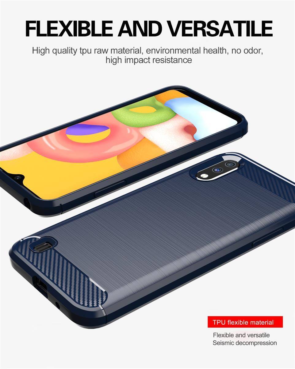 Cadorabo Hülle für Samsung Galaxy A01 in Blau Schutzhülle TPU Case Cover Etui Handyhülle