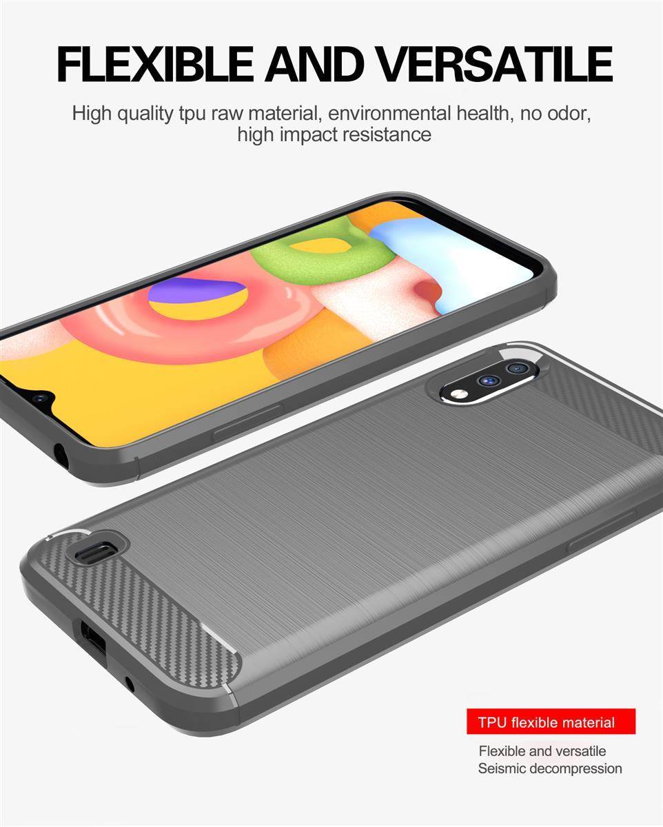 Cadorabo Hülle für Samsung Galaxy A01 in Grau Schutzhülle TPU Case Cover Etui Handyhülle