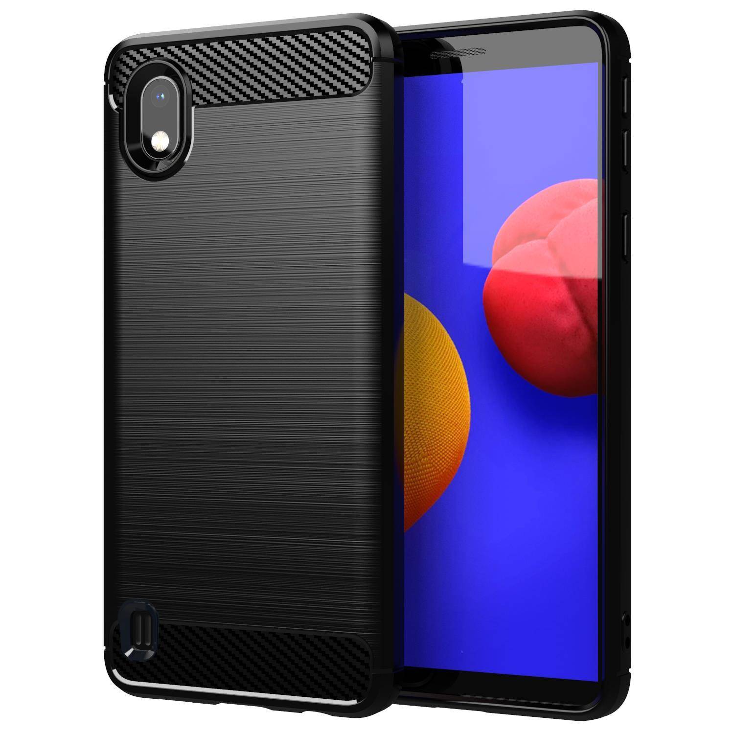 Cadorabo Hülle für Samsung Galaxy A10 / M10 in Schwarz Schutzhülle TPU Case Cover Etui Handyhülle