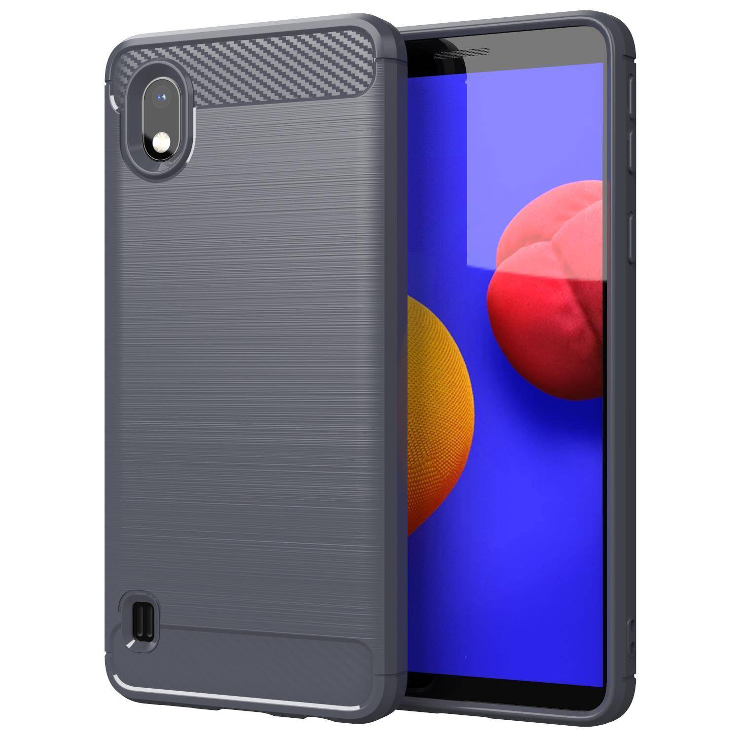 Cadorabo Hülle für Samsung Galaxy A10 / M10 in Grau Schutzhülle TPU Case Cover Etui Handyhülle