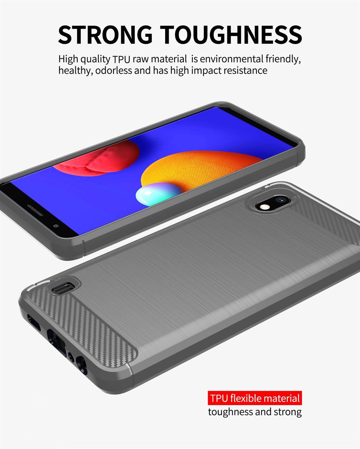 Cadorabo Hülle für Samsung Galaxy A10 / M10 in Grau Schutzhülle TPU Case Cover Etui Handyhülle